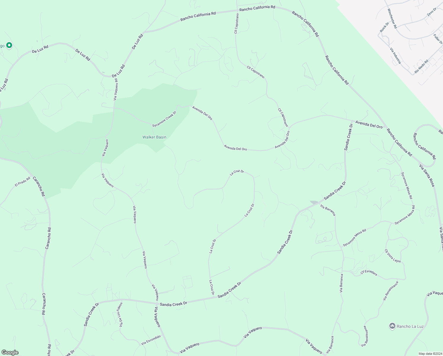 map of restaurants, bars, coffee shops, grocery stores, and more near La Cruz Drive in Temecula