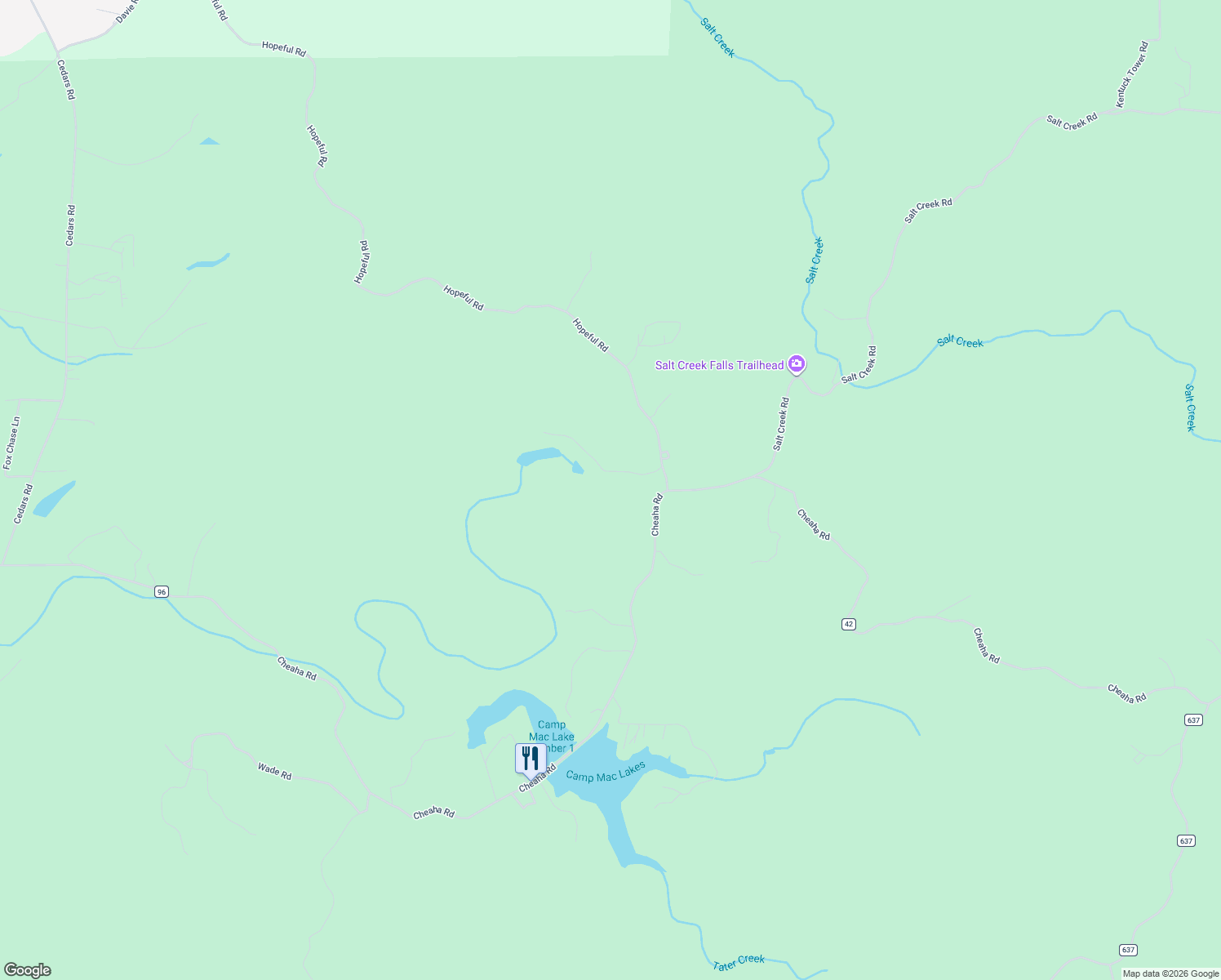 map of restaurants, bars, coffee shops, grocery stores, and more near Cheaha Road in Munford