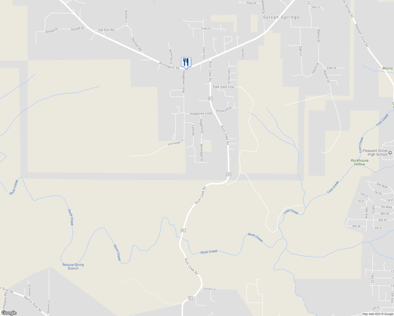 map of restaurants, bars, coffee shops, grocery stores, and more near 220 McGregor Drive in Sylvan Springs