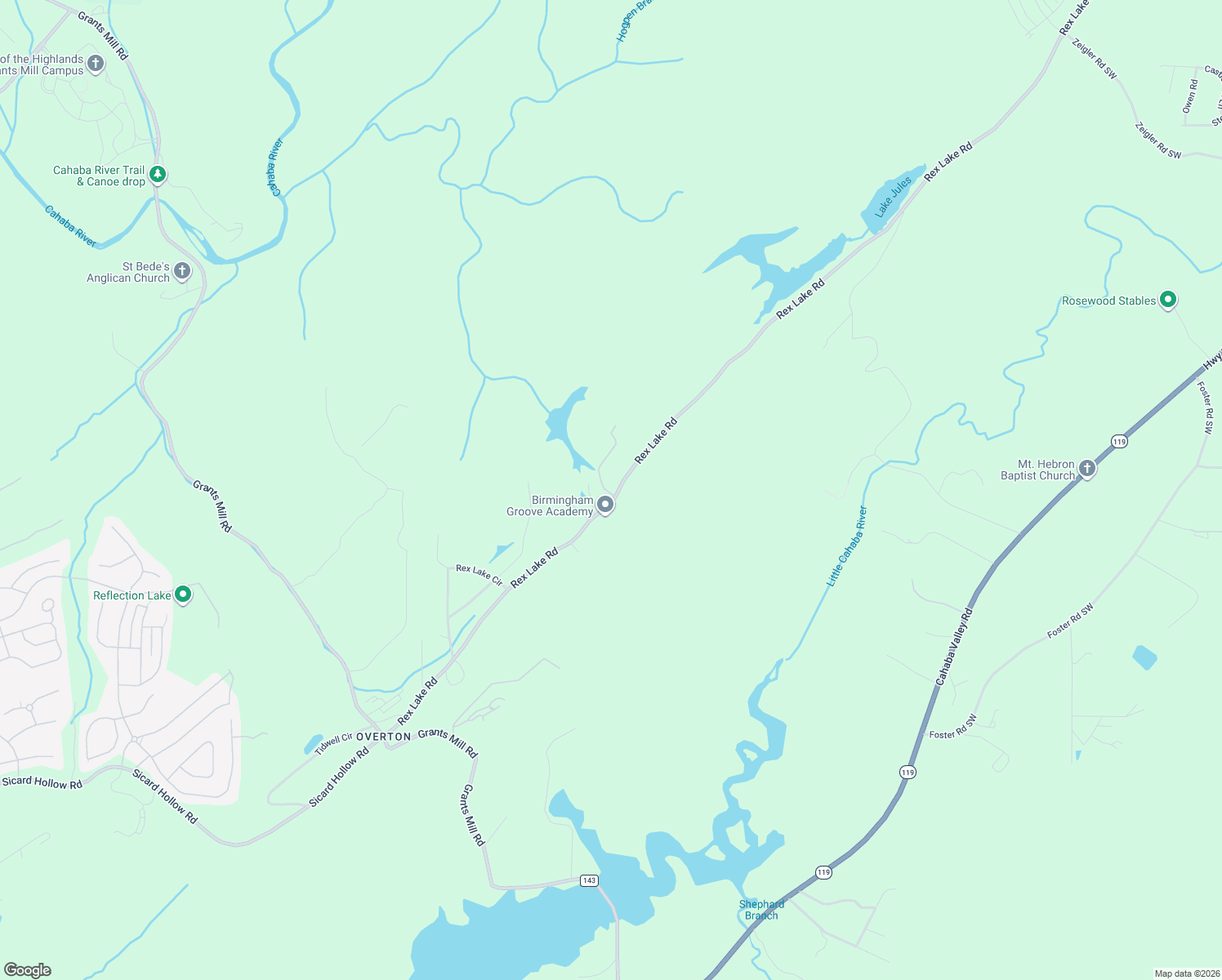 map of restaurants, bars, coffee shops, grocery stores, and more near 1655 Rex Lake Road in Leeds