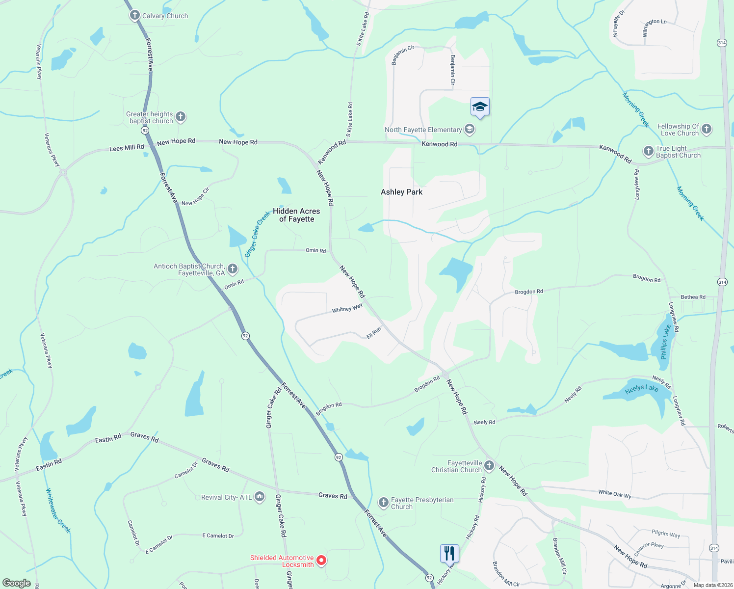 map of restaurants, bars, coffee shops, grocery stores, and more near 100 Victor Lane in Fayetteville