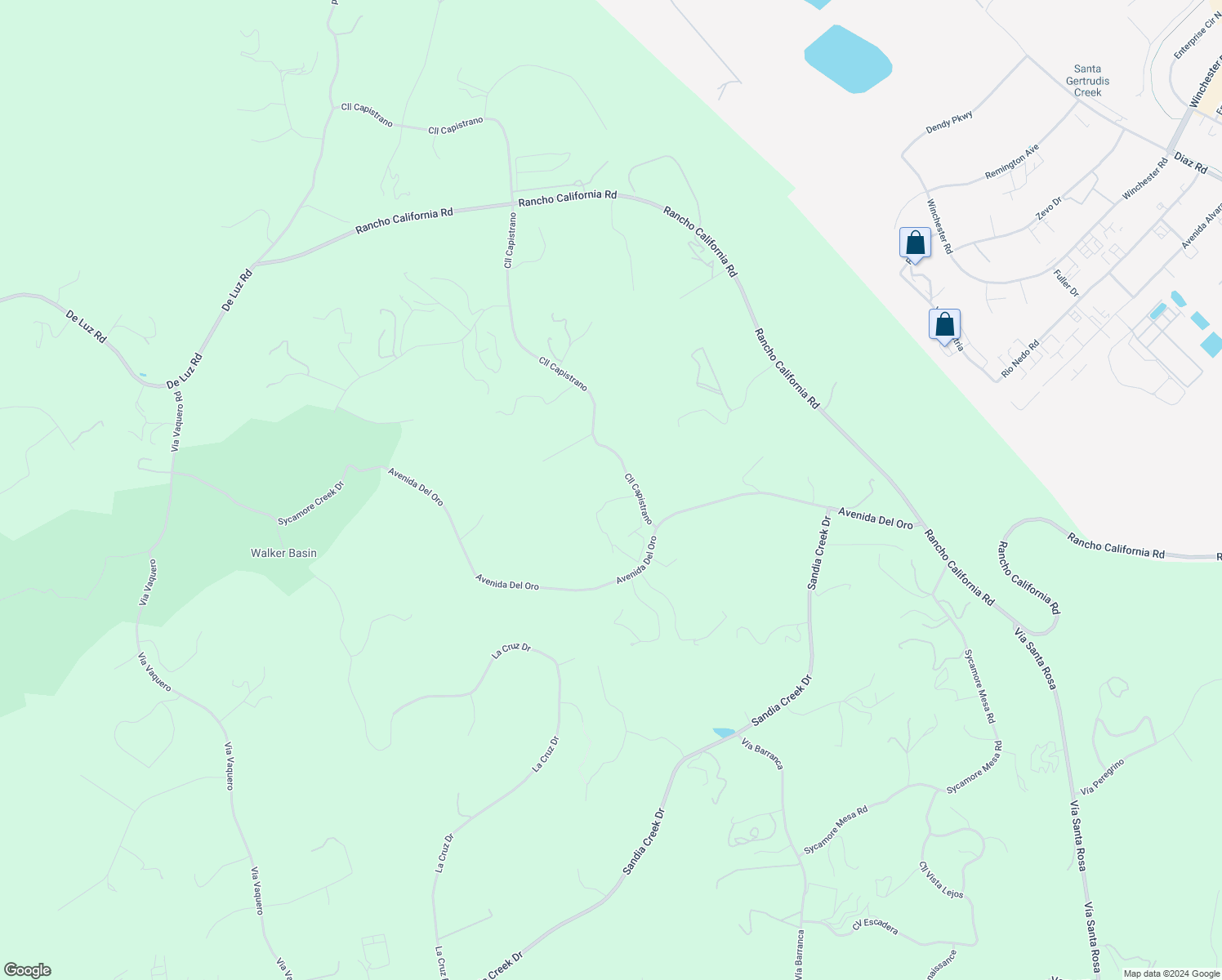 map of restaurants, bars, coffee shops, grocery stores, and more near 26296 Calle Carrizo in Temecula