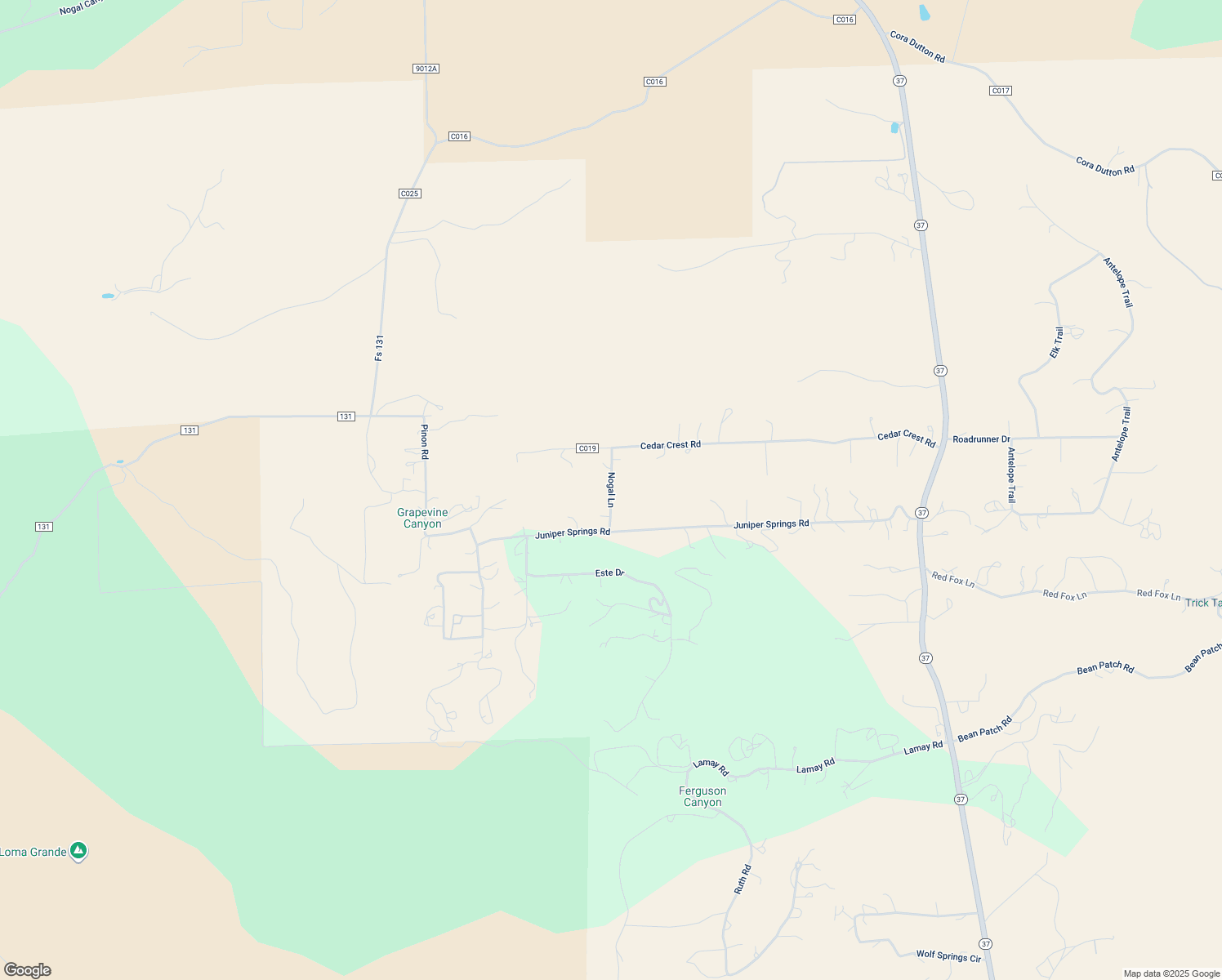 map of restaurants, bars, coffee shops, grocery stores, and more near Nogal Lane in Lincoln County