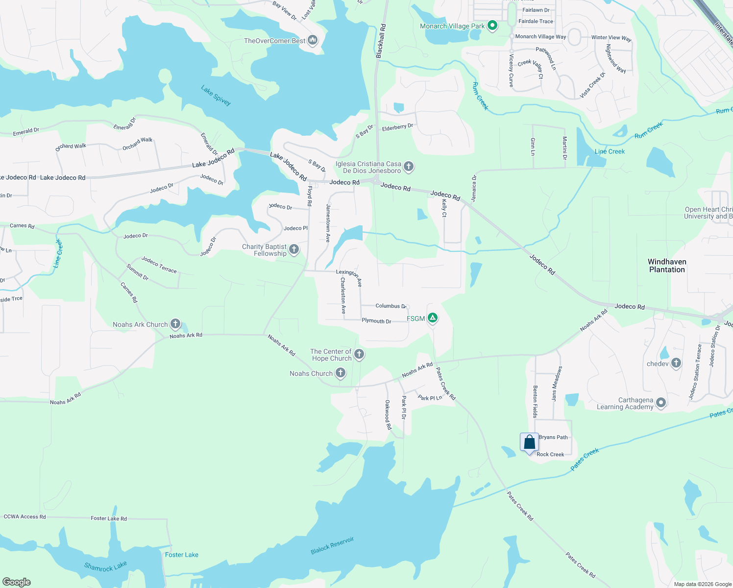 map of restaurants, bars, coffee shops, grocery stores, and more near 730 Lexington Avenue in Jonesboro