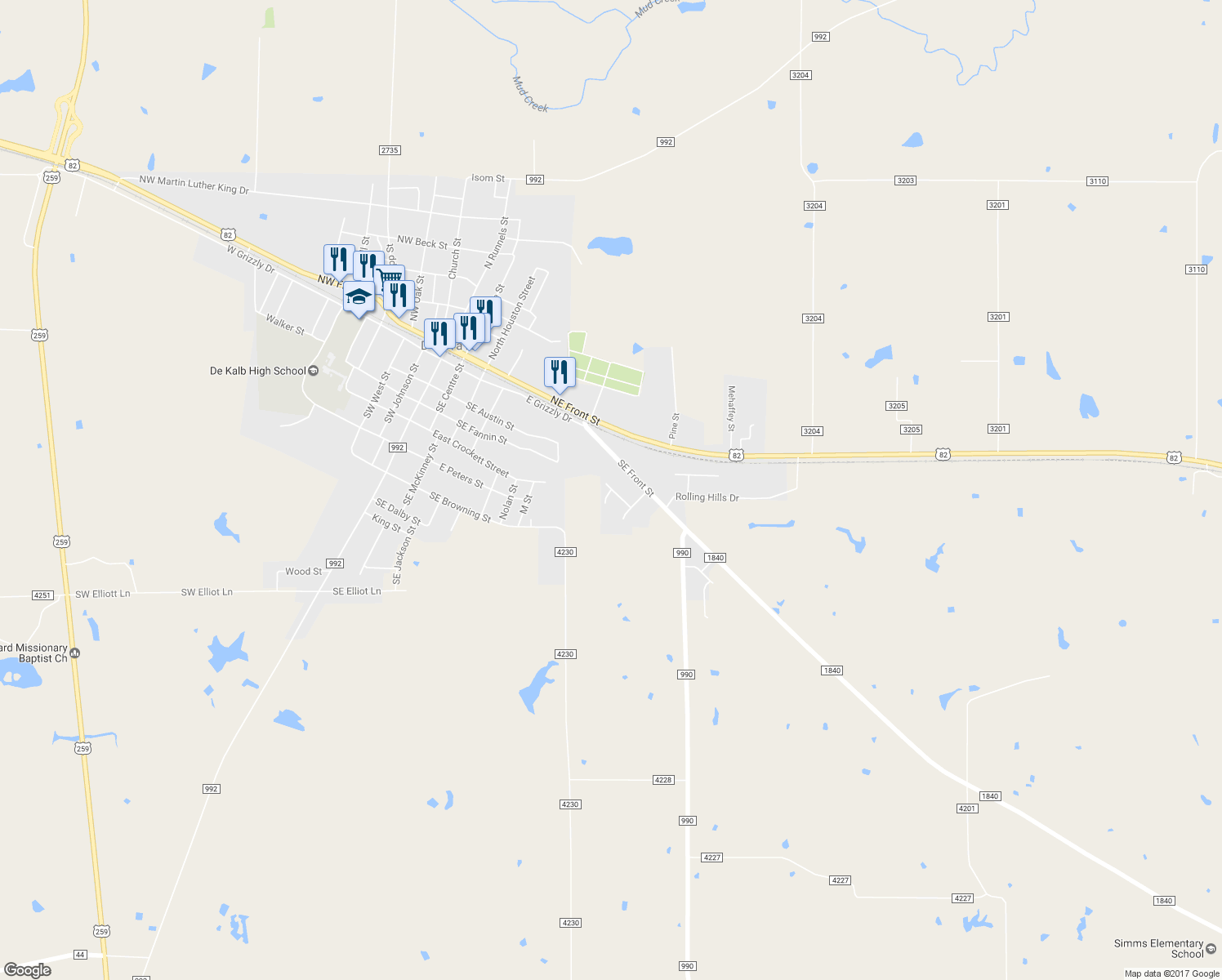 map of restaurants, bars, coffee shops, grocery stores, and more near 473 Oakhill Place in De Kalb