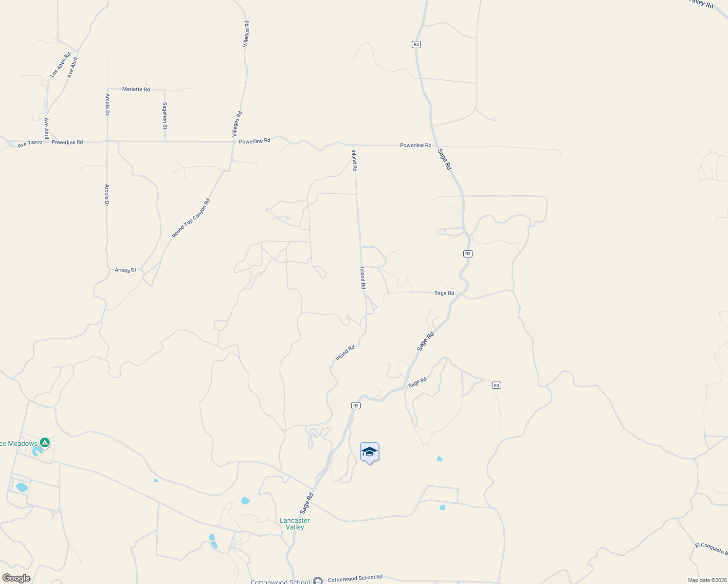 map of restaurants, bars, coffee shops, grocery stores, and more near Inland Road in Riverside County