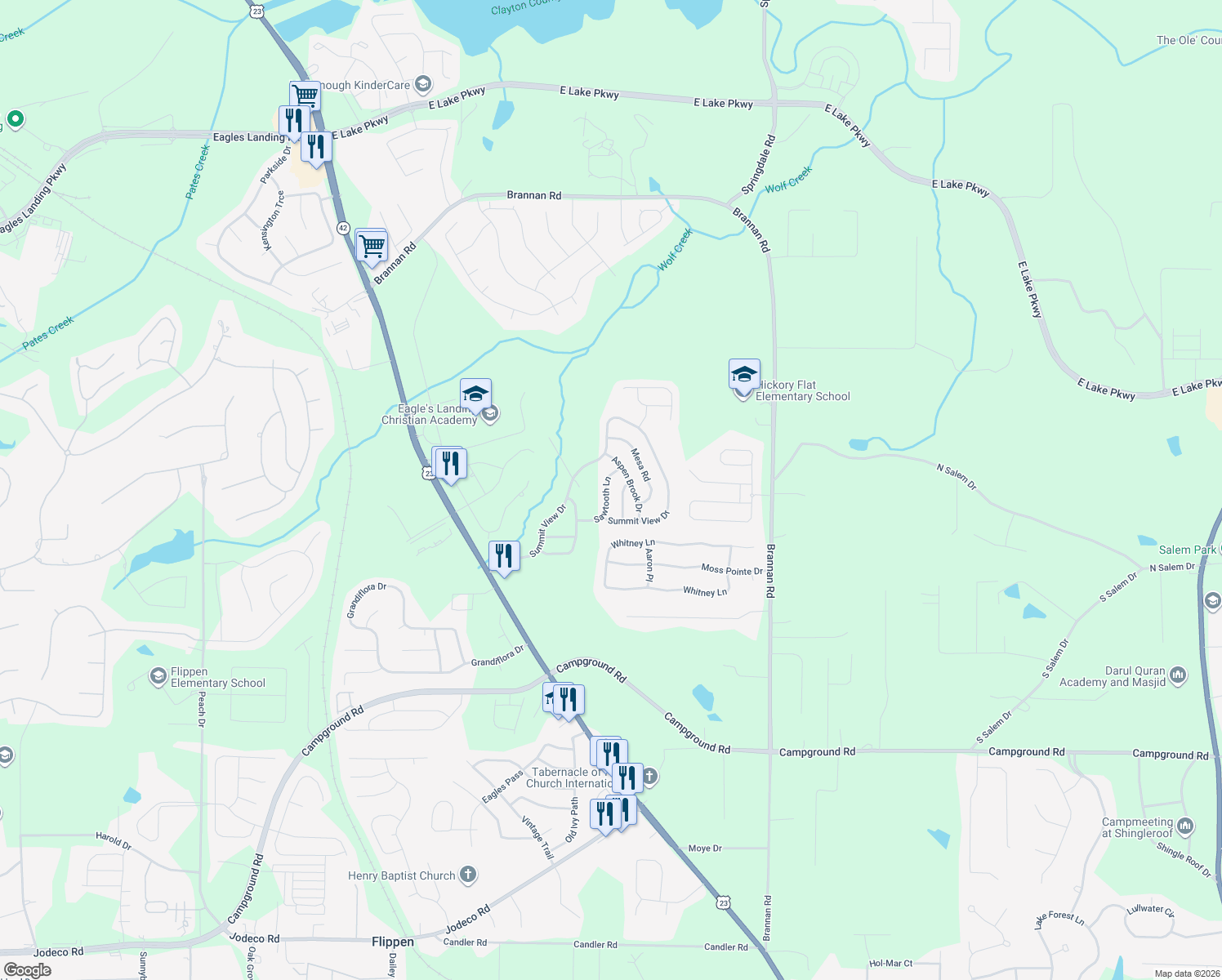 map of restaurants, bars, coffee shops, grocery stores, and more near 474 Sawtooth Lane in McDonough