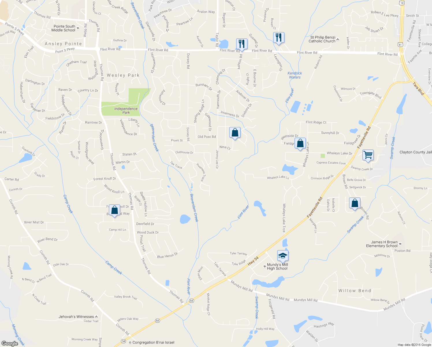 map of restaurants, bars, coffee shops, grocery stores, and more near 9247 Jimmy Lee Circle in Jonesboro