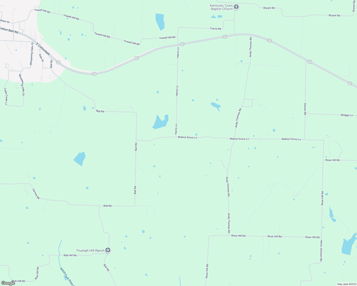 map of restaurants, bars, coffee shops, grocery stores, and more near 1546 Walnut Grove Rd in Whitewright