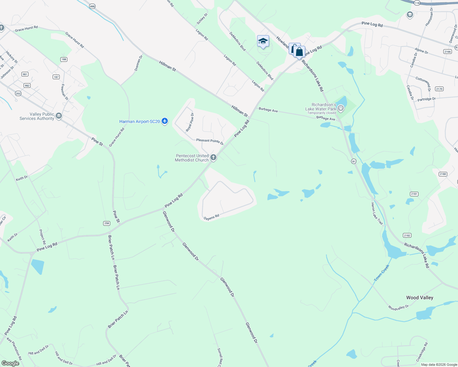 map of restaurants, bars, coffee shops, grocery stores, and more near 1506 Oxpens Road in Warrenville