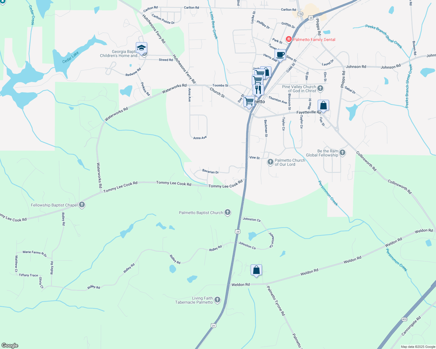 map of restaurants, bars, coffee shops, grocery stores, and more near 508 Bavarian Drive in Palmetto