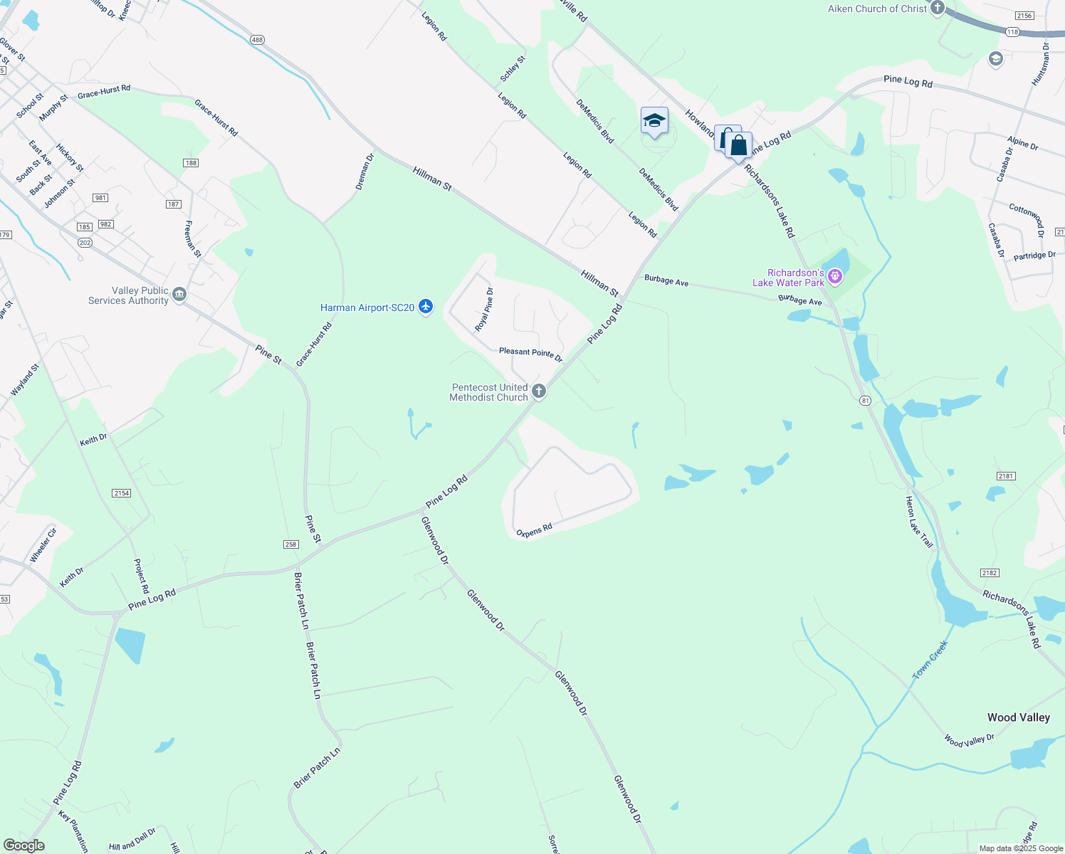 map of restaurants, bars, coffee shops, grocery stores, and more near 2507 Pine Log Road in Warrenville