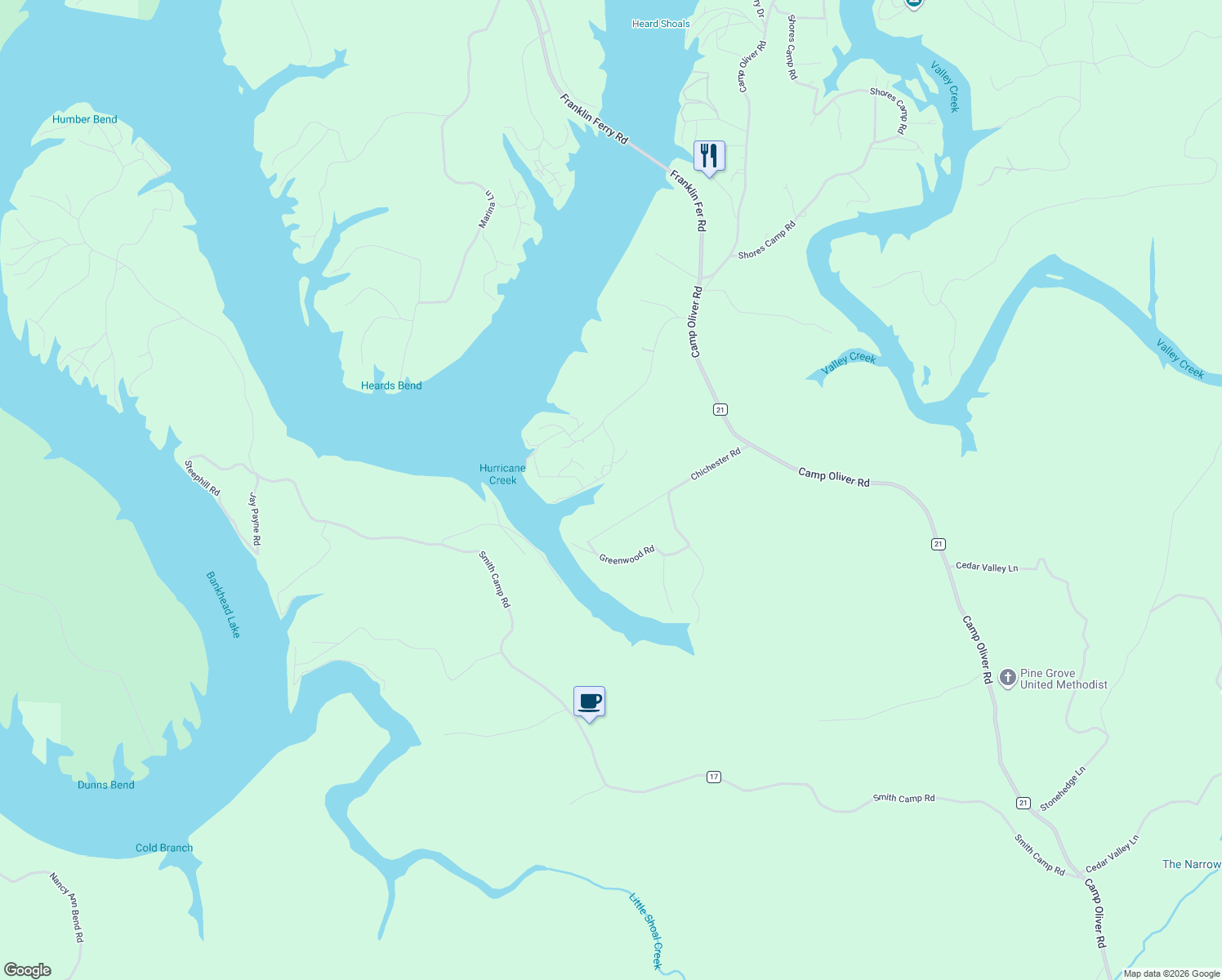 map of restaurants, bars, coffee shops, grocery stores, and more near 470 Chichester Road in Adger