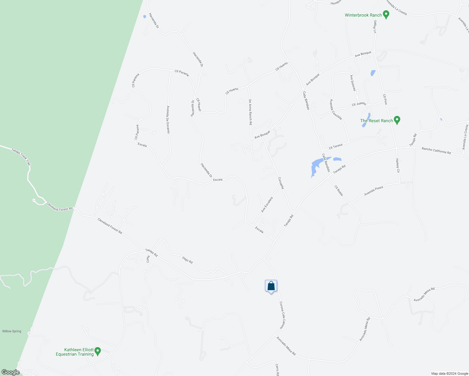 map of restaurants, bars, coffee shops, grocery stores, and more near Escala in Riverside County