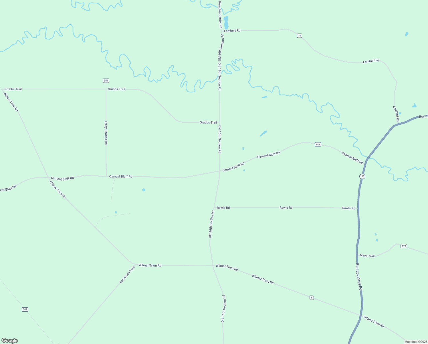 map of restaurants, bars, coffee shops, grocery stores, and more near 494 Ozment Bluff Road in Wilmar