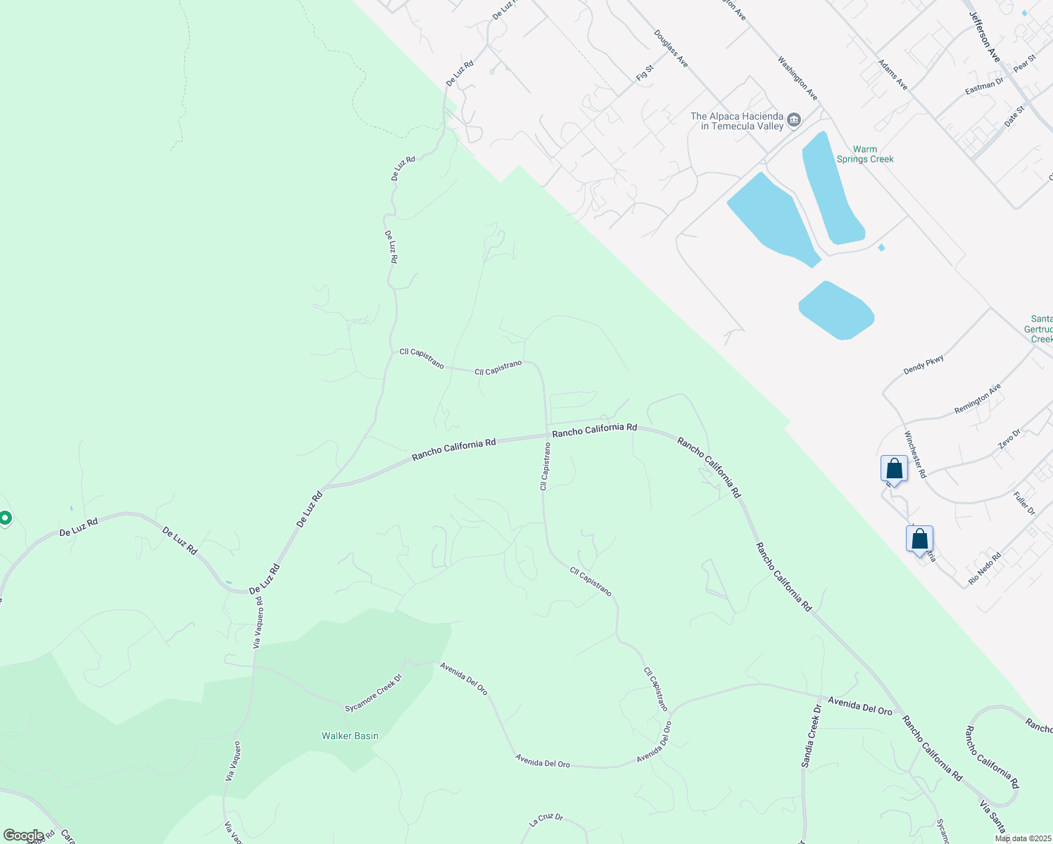 map of restaurants, bars, coffee shops, grocery stores, and more near 42800 Calle Capistrano in Temecula