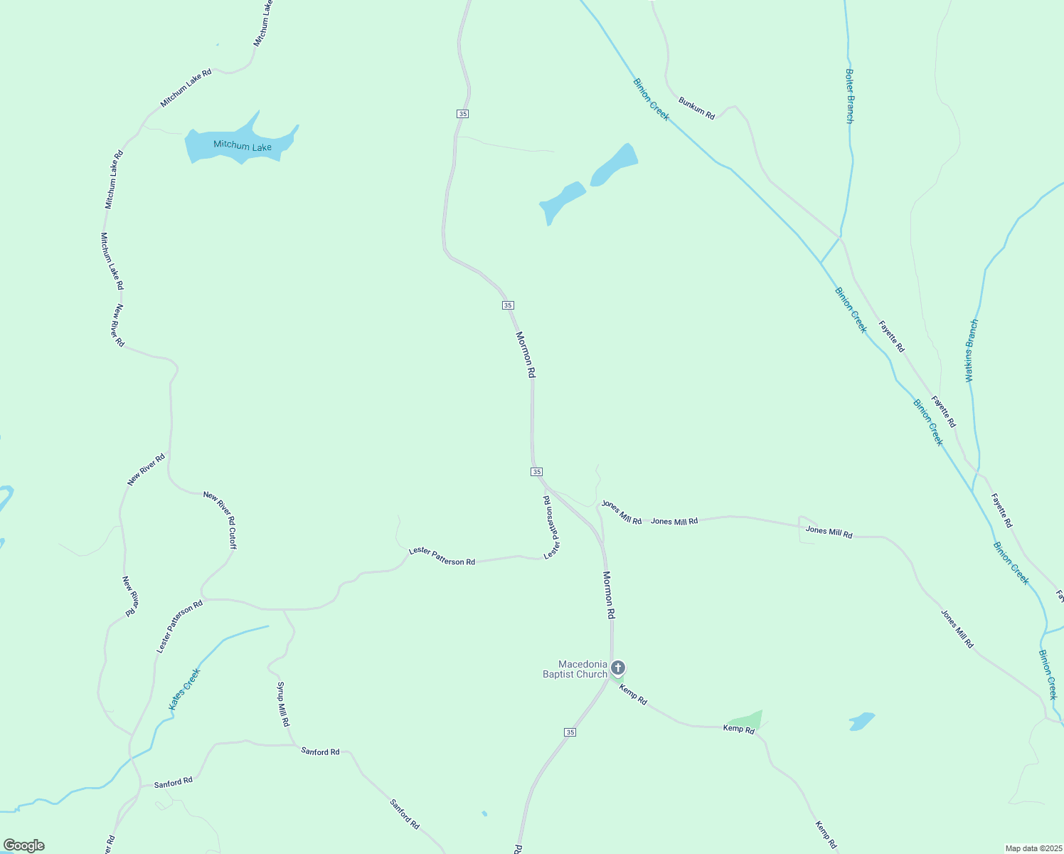 map of restaurants, bars, coffee shops, grocery stores, and more near 20797 Mormon Road in Fayette