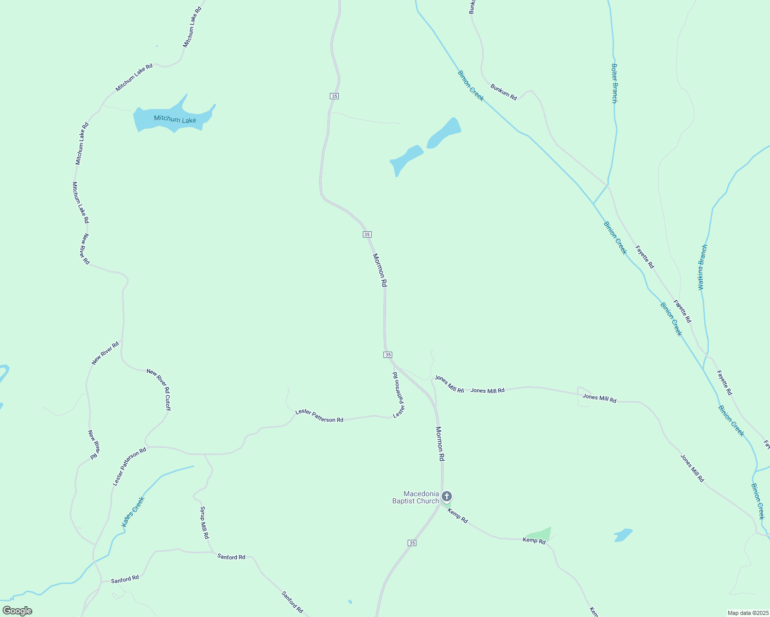 map of restaurants, bars, coffee shops, grocery stores, and more near 20797 Mormon Road in Fayette