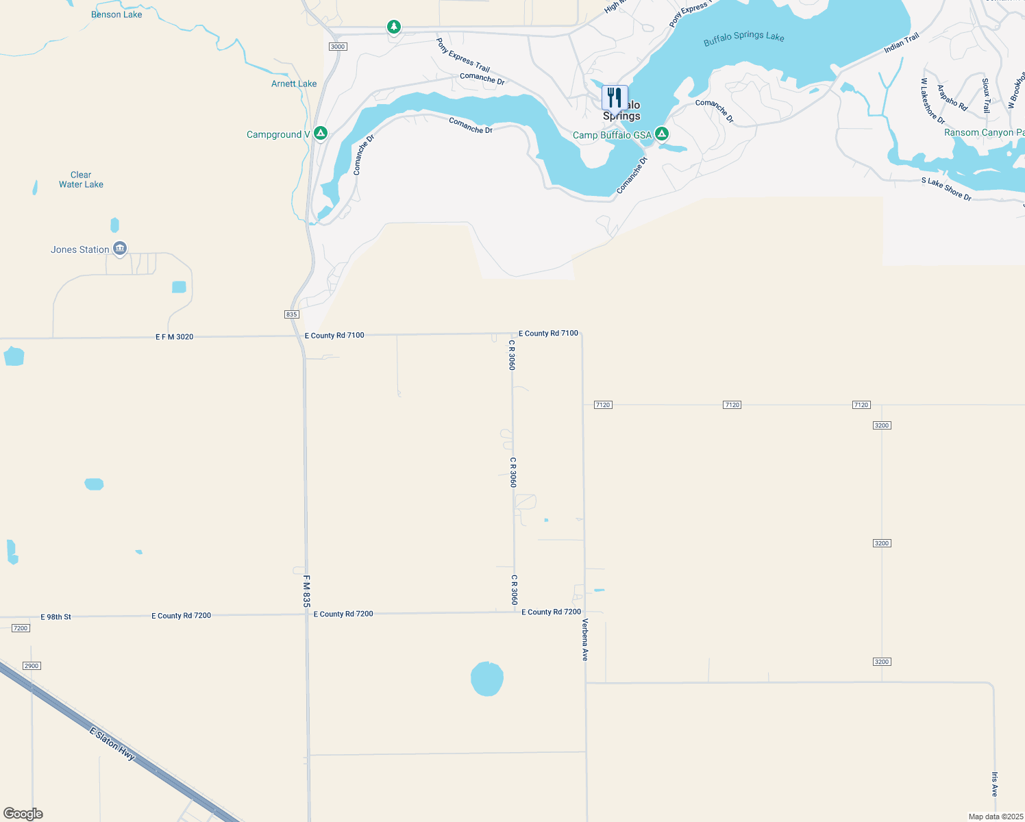 map of restaurants, bars, coffee shops, grocery stores, and more near 8200-9798 C R 3060 in Slaton