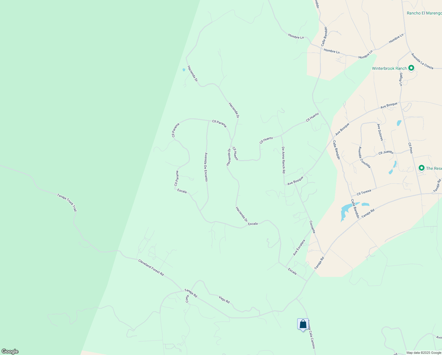 map of restaurants, bars, coffee shops, grocery stores, and more near Hacienda Drive in Riverside County