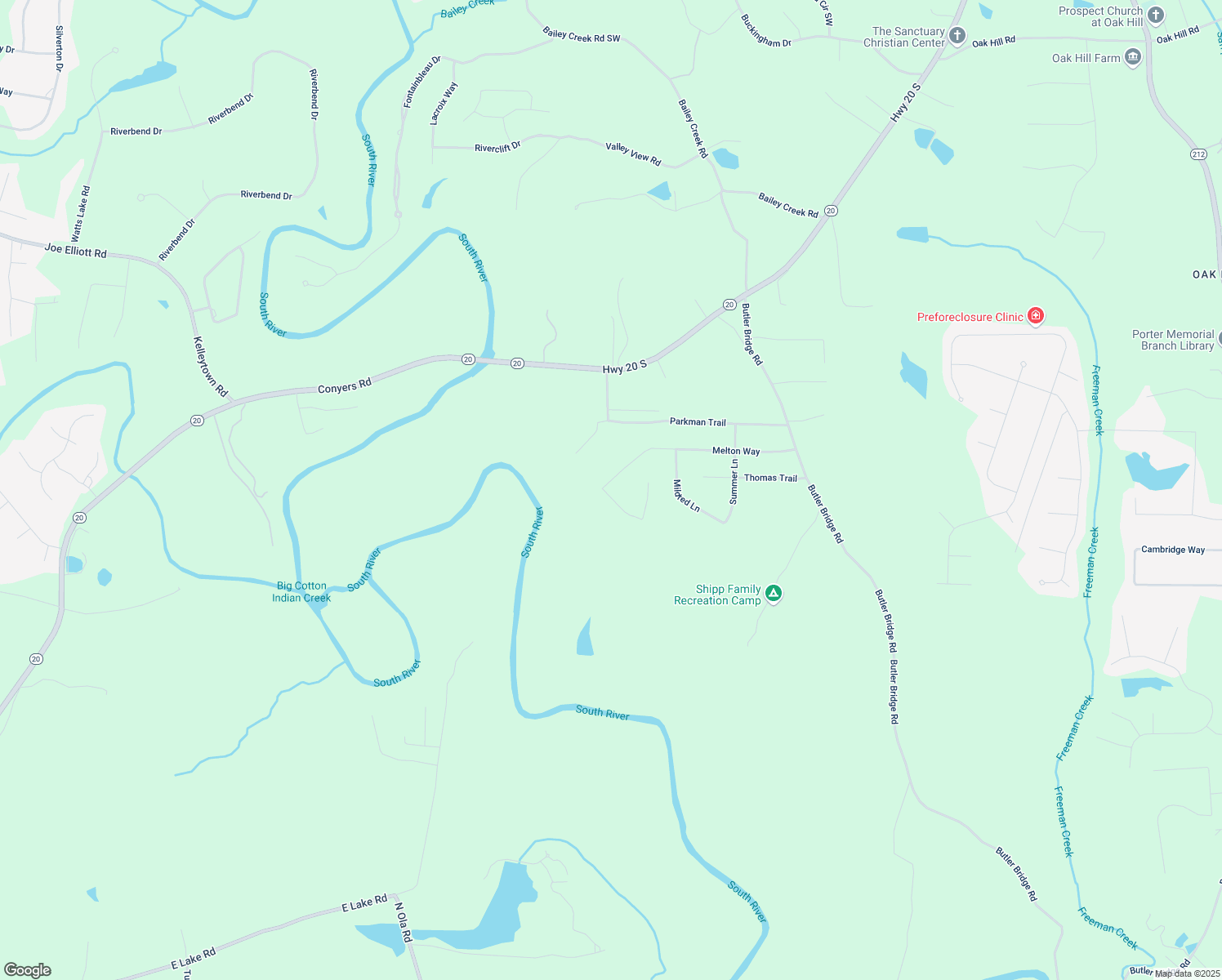 map of restaurants, bars, coffee shops, grocery stores, and more near 305 Melton Way in Covington
