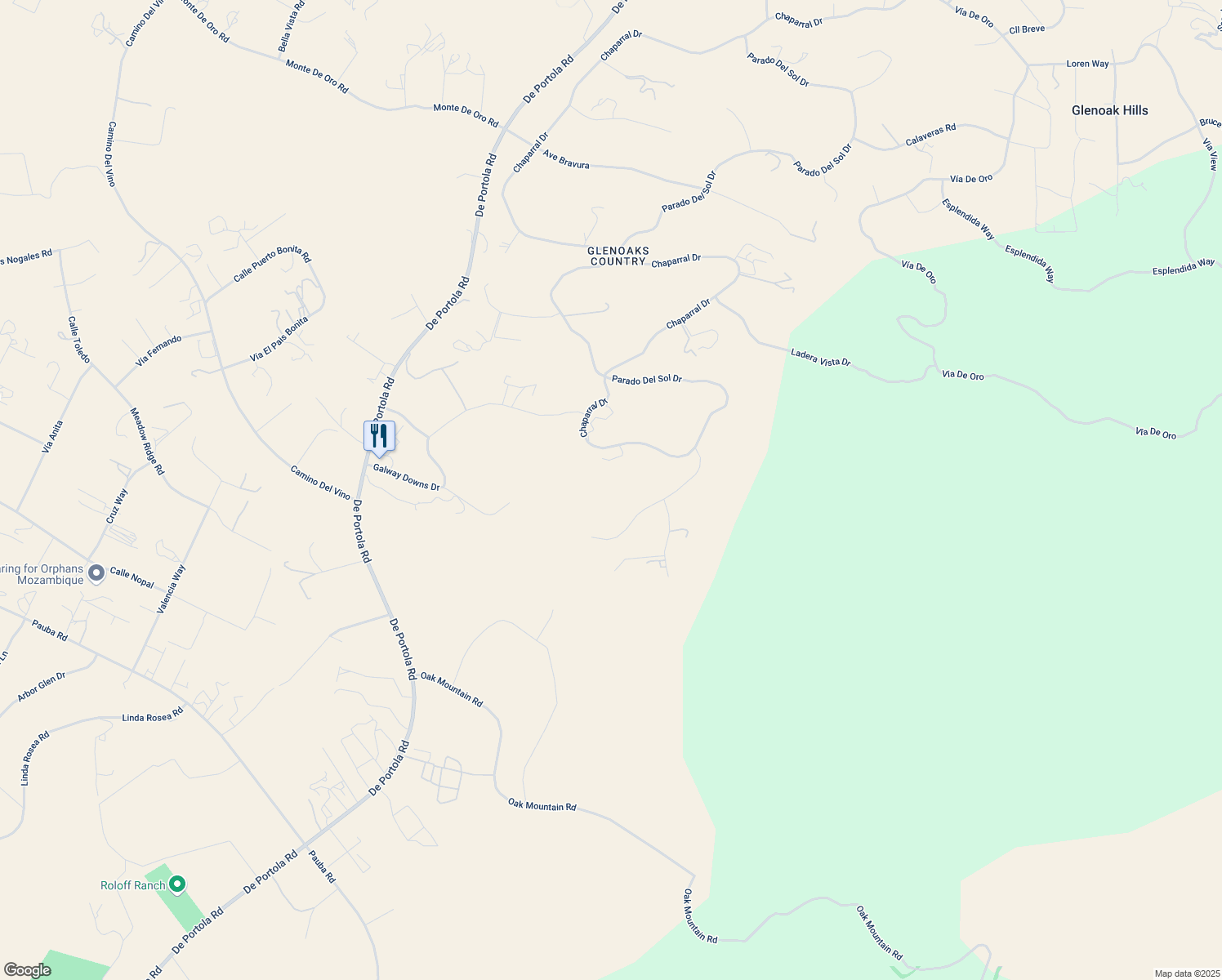map of restaurants, bars, coffee shops, grocery stores, and more near 41721 Avenida Ortega in Temecula