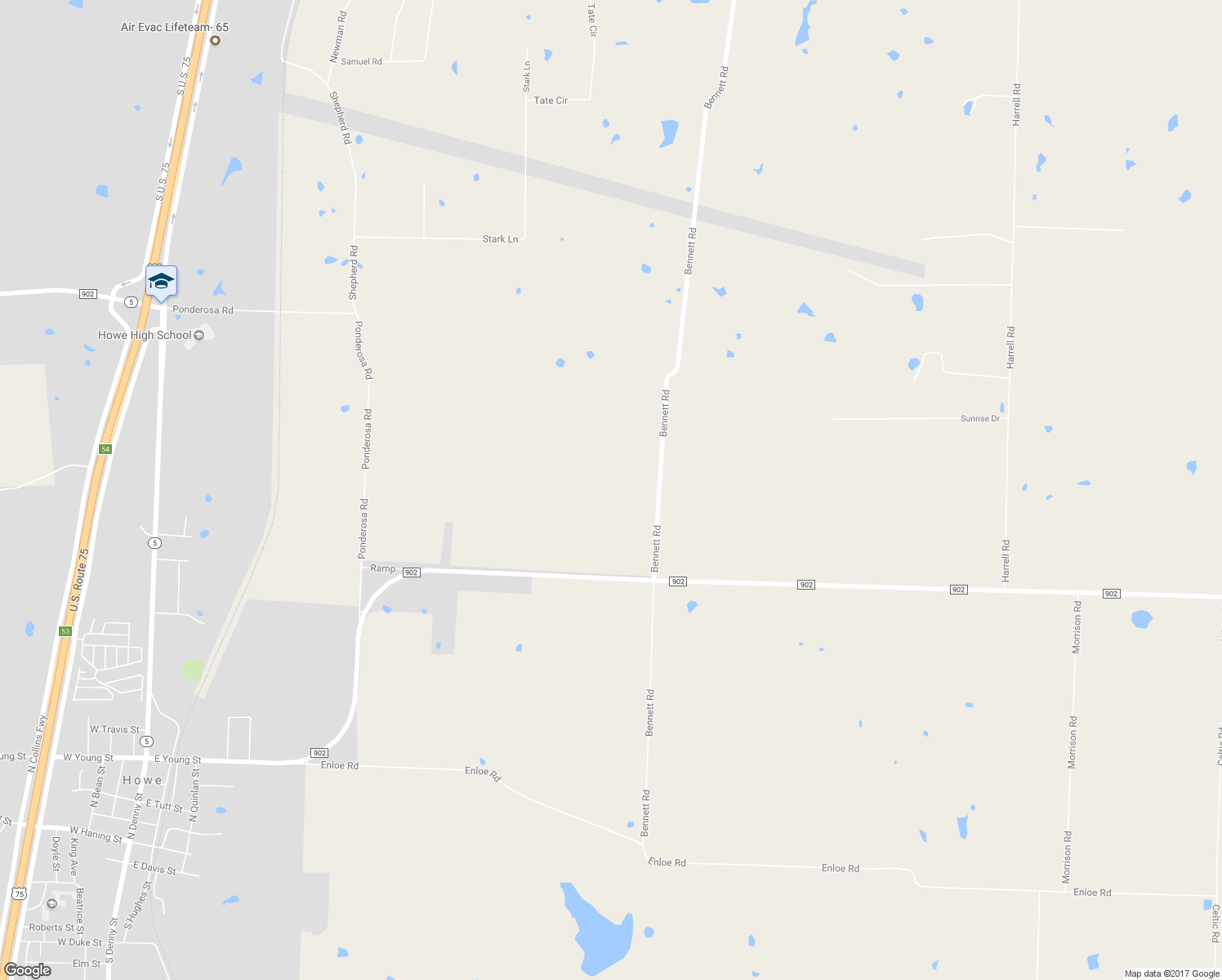 map of restaurants, bars, coffee shops, grocery stores, and more near 3755 Bennett Road in Howe