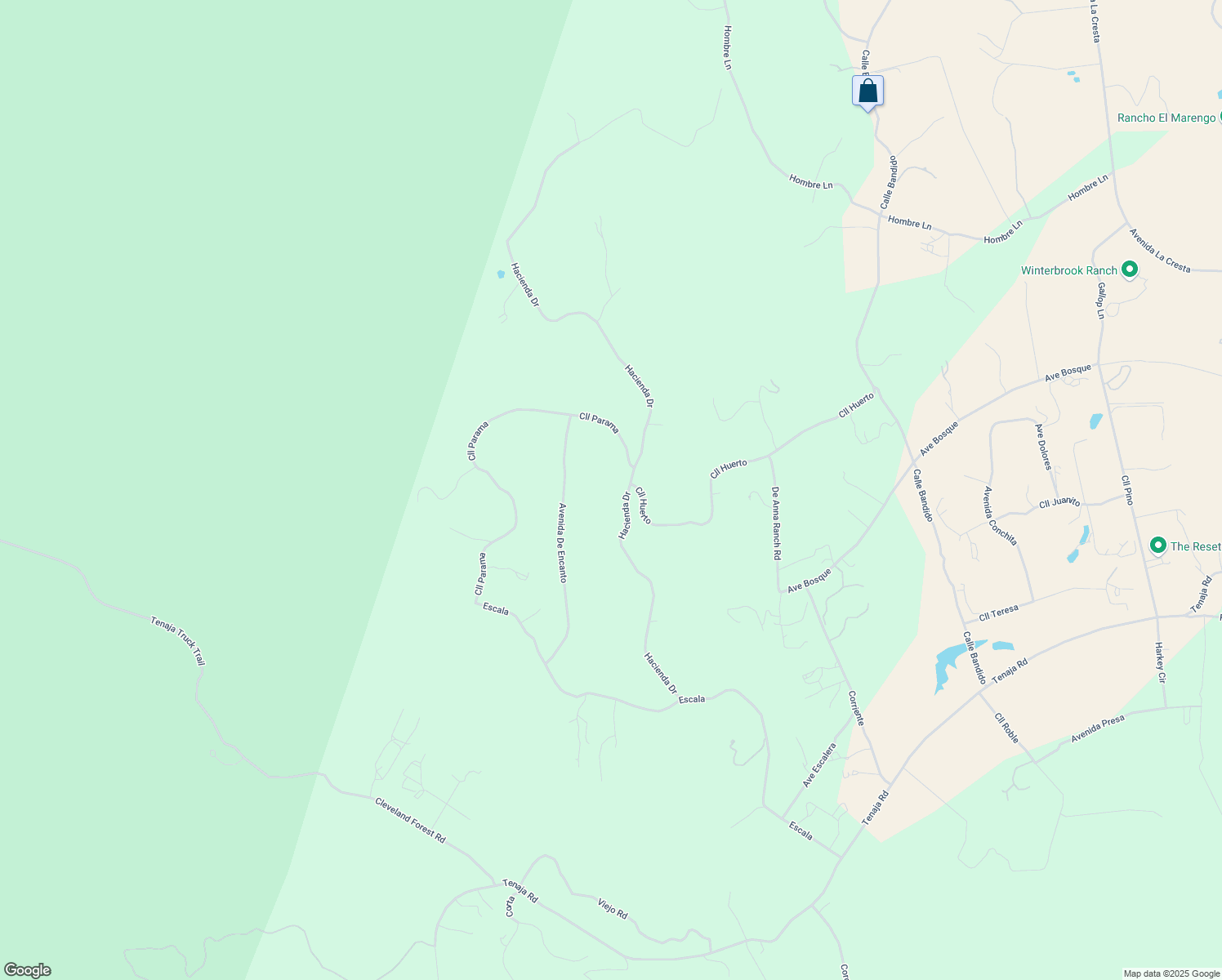 map of restaurants, bars, coffee shops, grocery stores, and more near Hacienda Drive in Riverside County