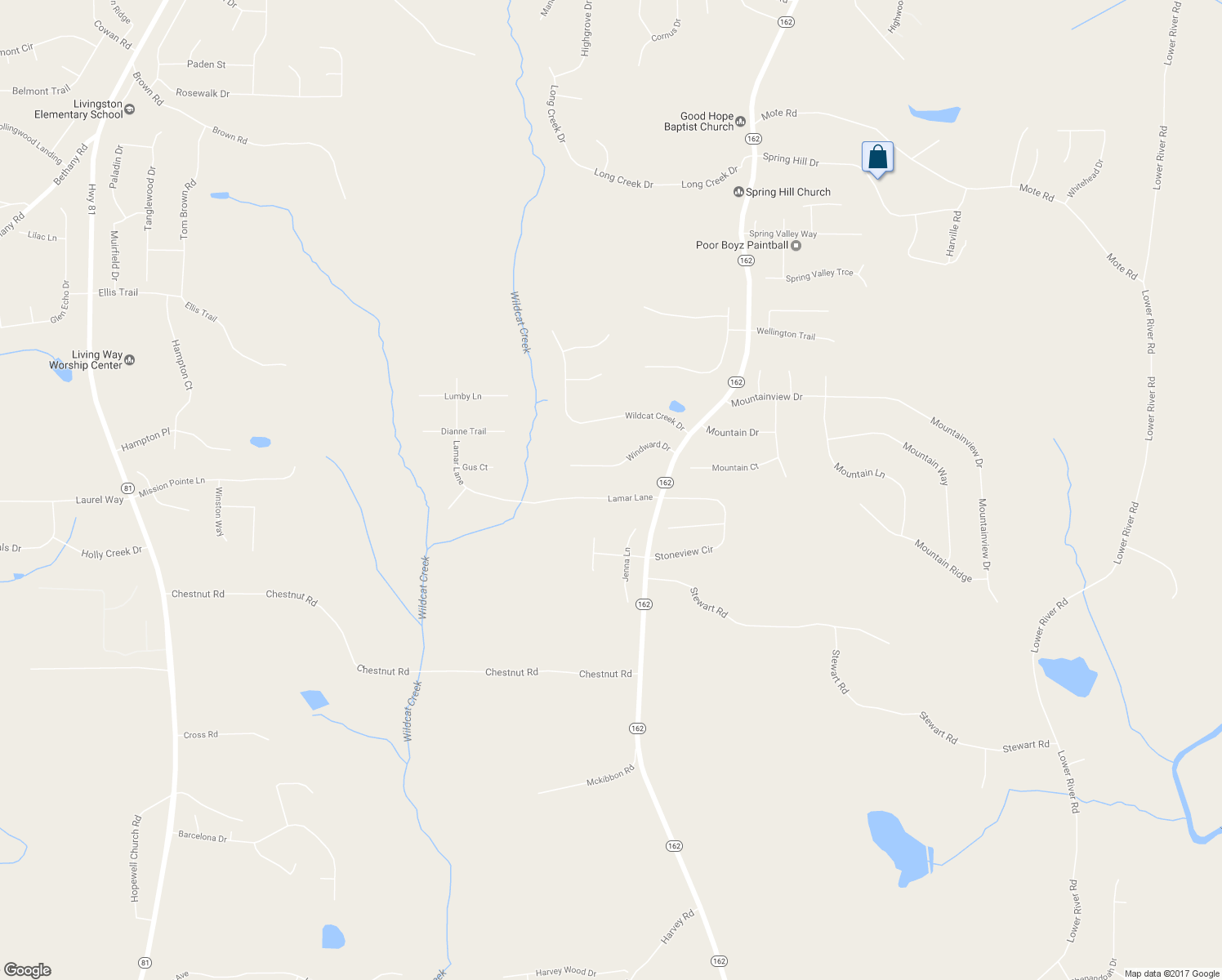 map of restaurants, bars, coffee shops, grocery stores, and more near 60 Lamar Lane in Covington