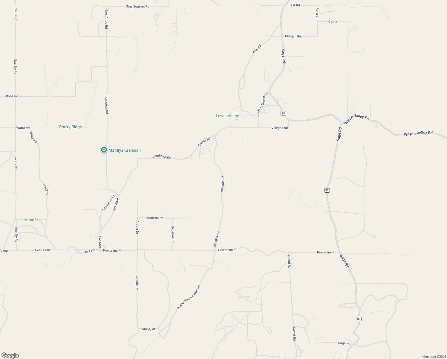 map of restaurants, bars, coffee shops, grocery stores, and more near Villegas Road in Sage