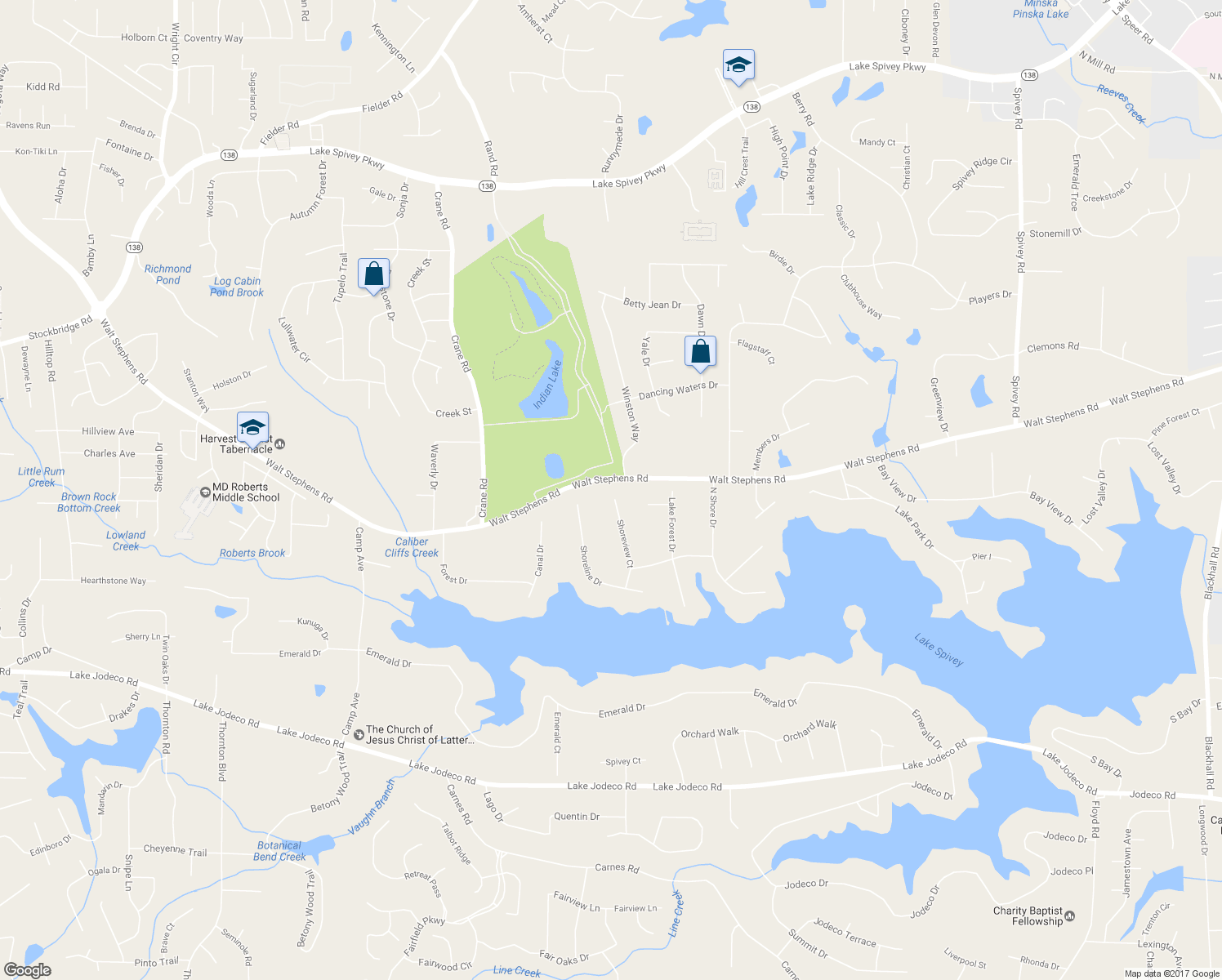 map of restaurants, bars, coffee shops, grocery stores, and more near 8518 Shoreview Court in Jonesboro