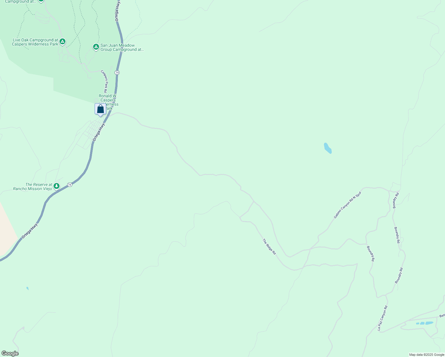 map of restaurants, bars, coffee shops, grocery stores, and more near The Ridge Rd in San Juan Capistrano