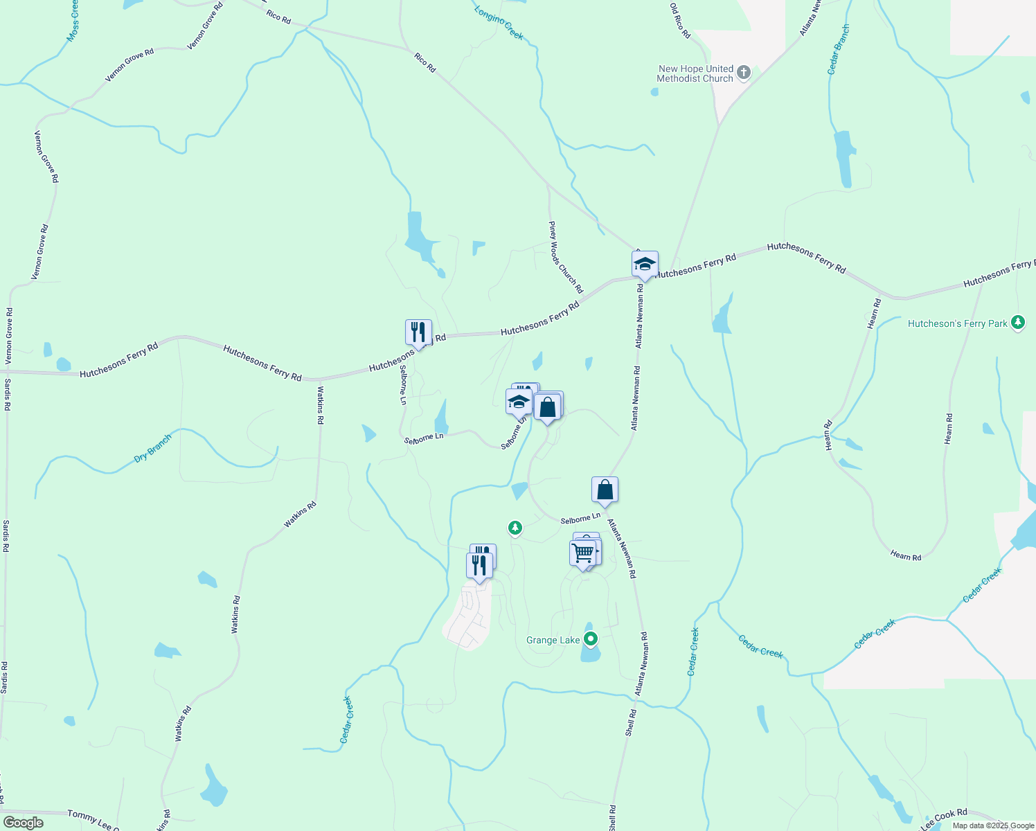 map of restaurants, bars, coffee shops, grocery stores, and more near 9062 Selborne Lane in Palmetto