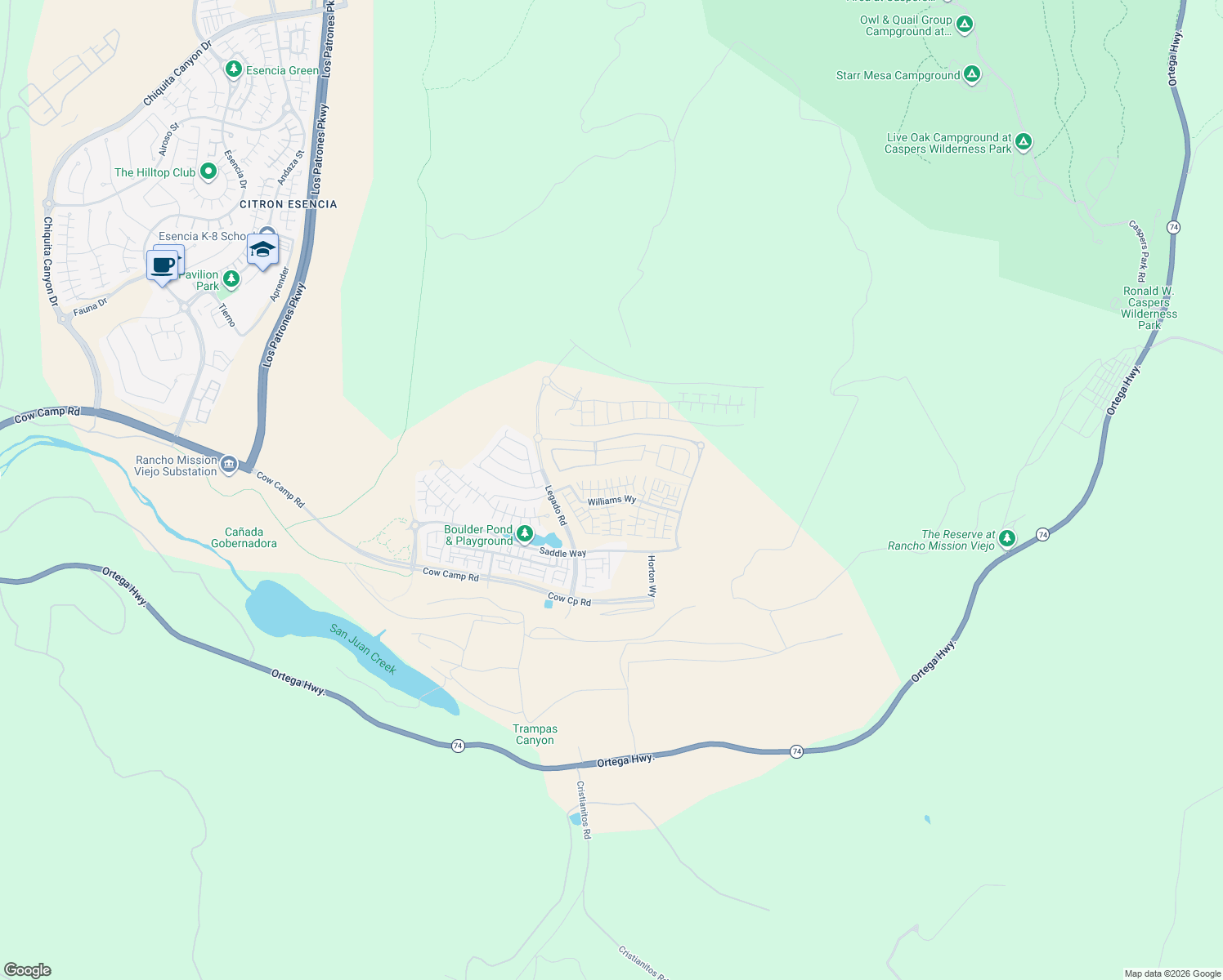 map of restaurants, bars, coffee shops, grocery stores, and more near 732 Jasper Street in Mission Viejo