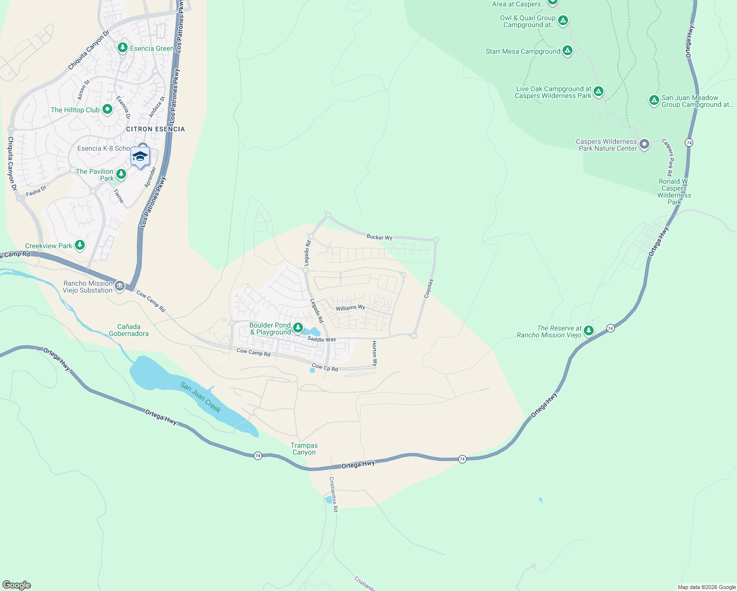 map of restaurants, bars, coffee shops, grocery stores, and more near Unnamed Road in San Juan Capistrano