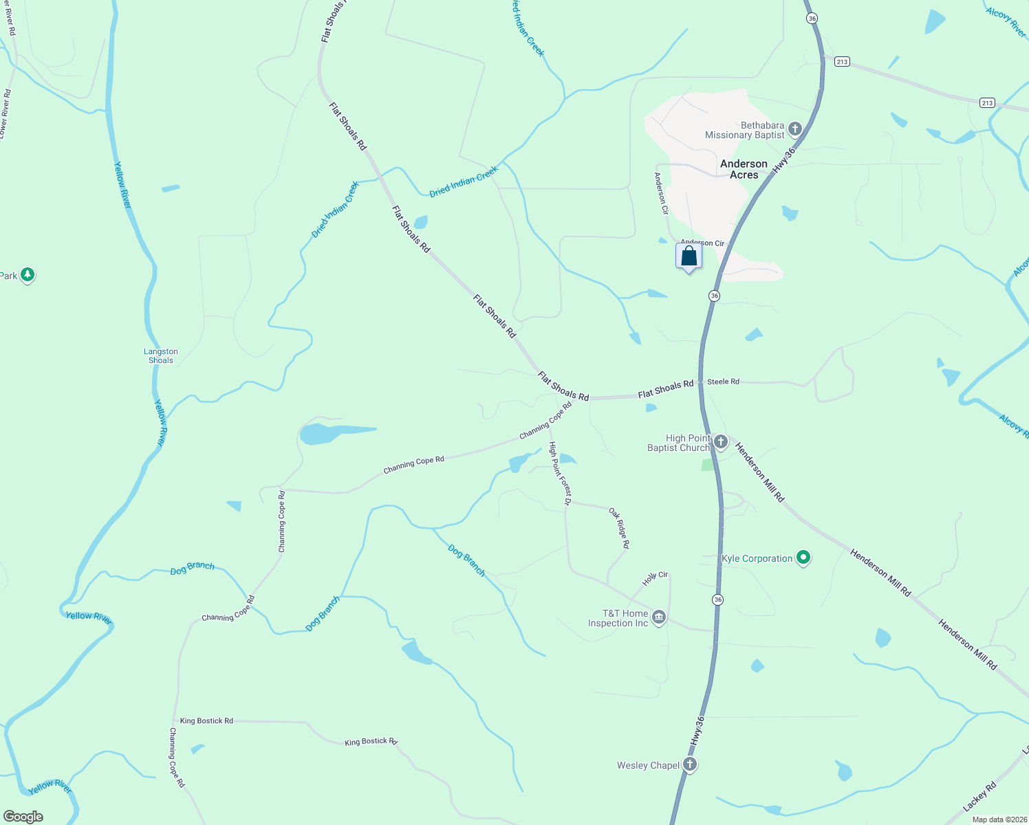 map of restaurants, bars, coffee shops, grocery stores, and more near 85 Andrew Road in Covington