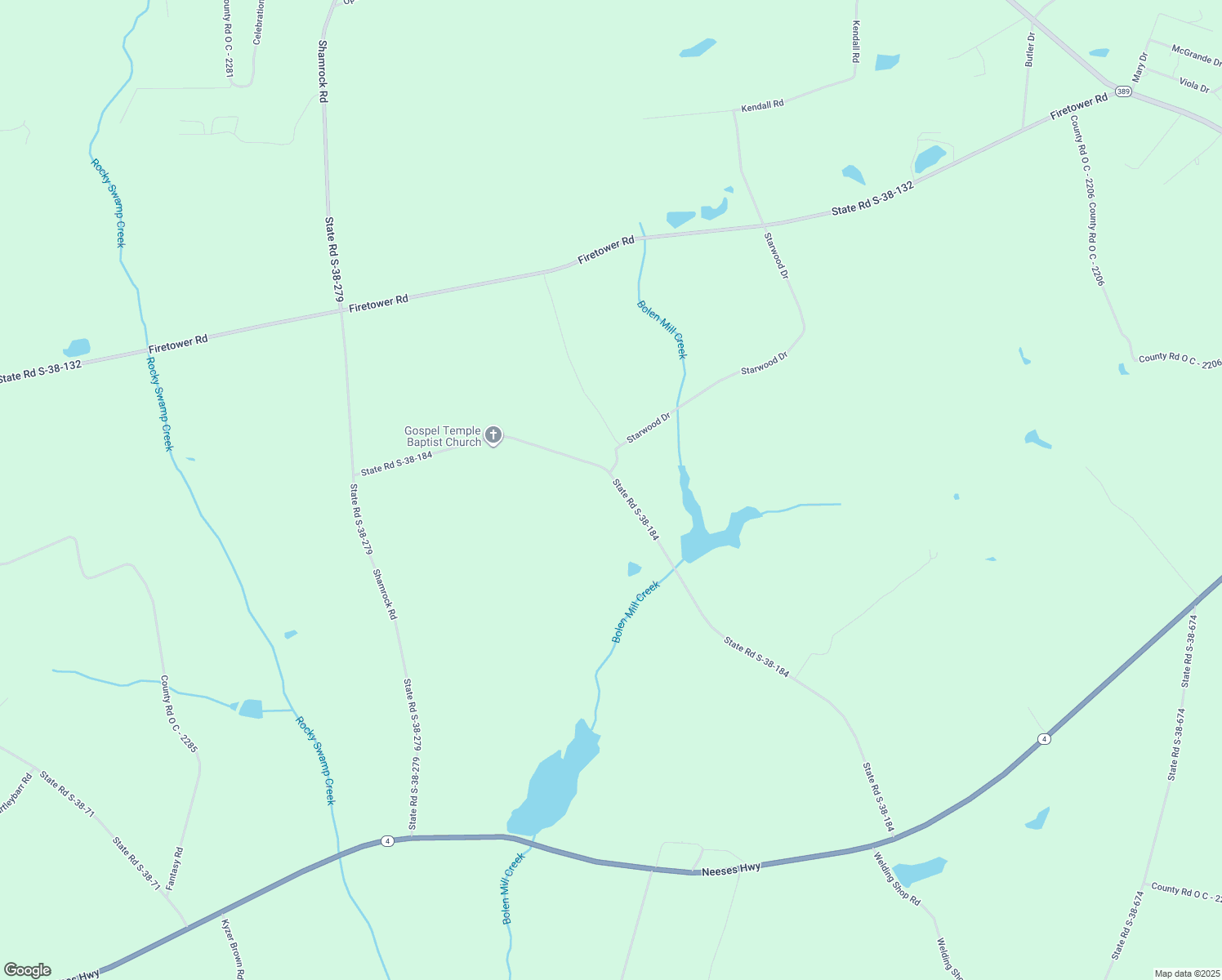 map of restaurants, bars, coffee shops, grocery stores, and more near 406 State Road S-38-184 in Neeses