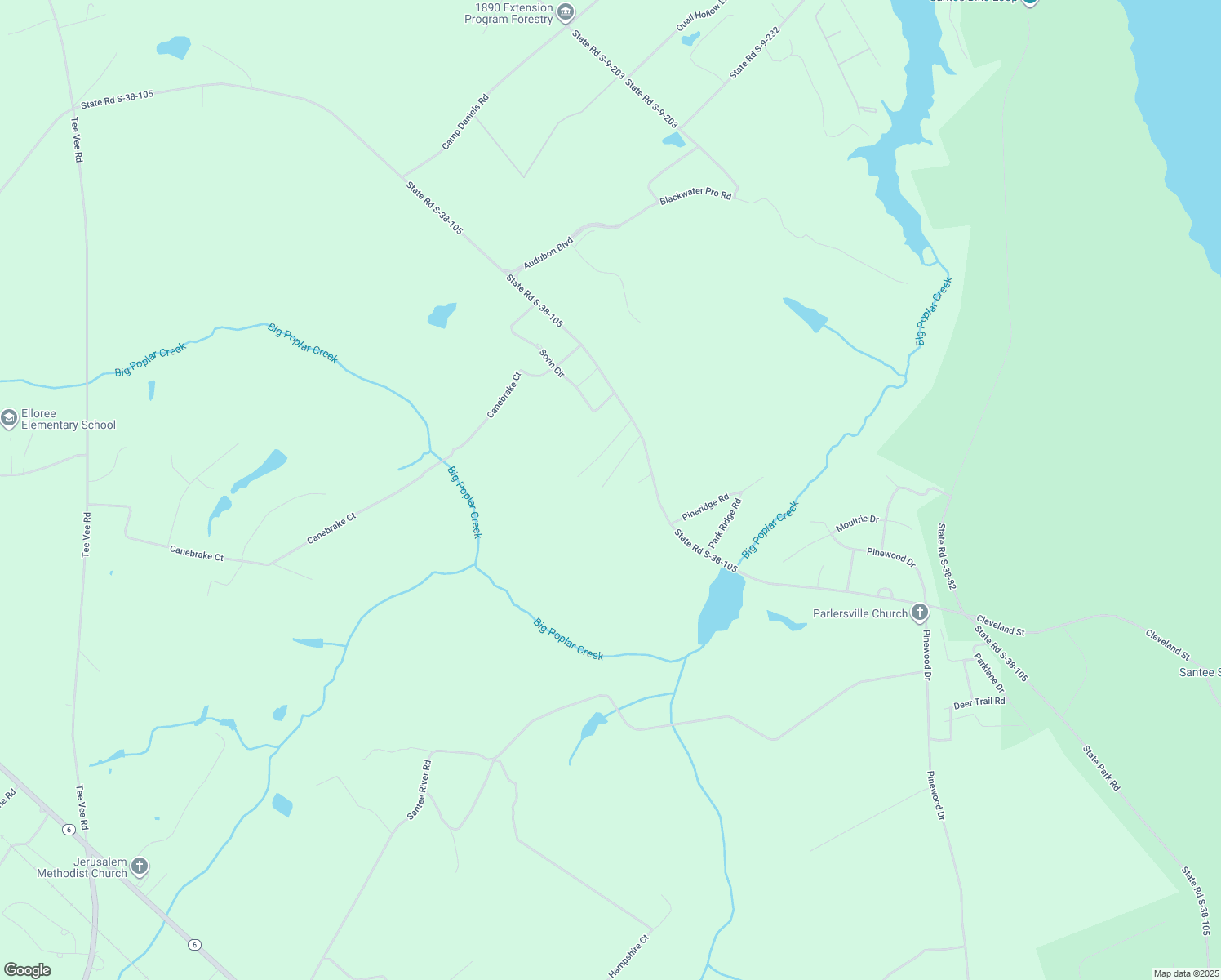 map of restaurants, bars, coffee shops, grocery stores, and more near 151 Elaine Road in Elloree