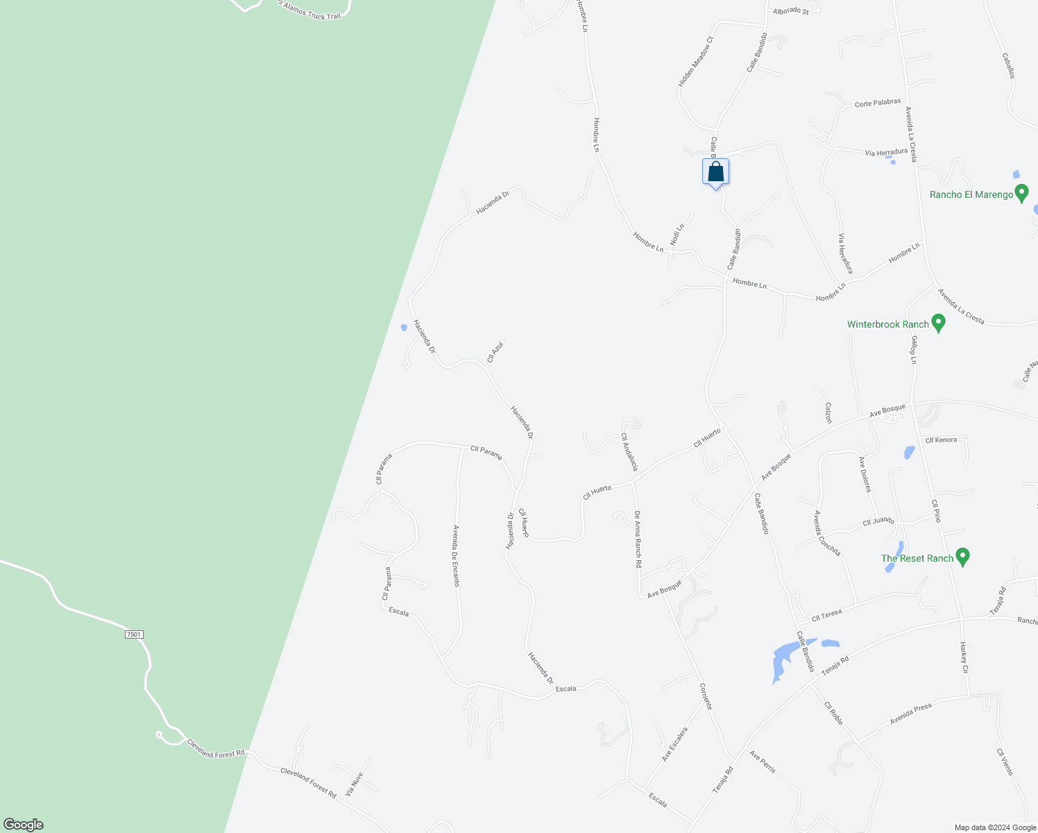map of restaurants, bars, coffee shops, grocery stores, and more near Hacienda Drive in Riverside County