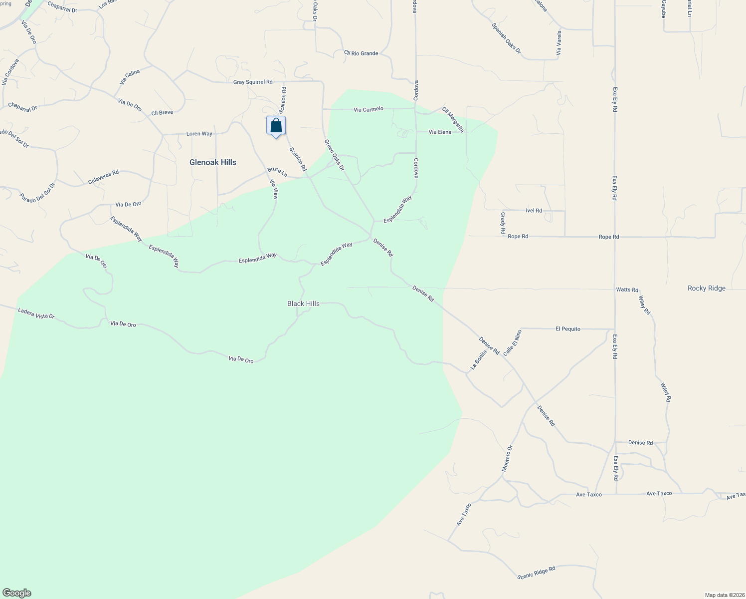 map of restaurants, bars, coffee shops, grocery stores, and more near 40075 Denise Road in Temecula