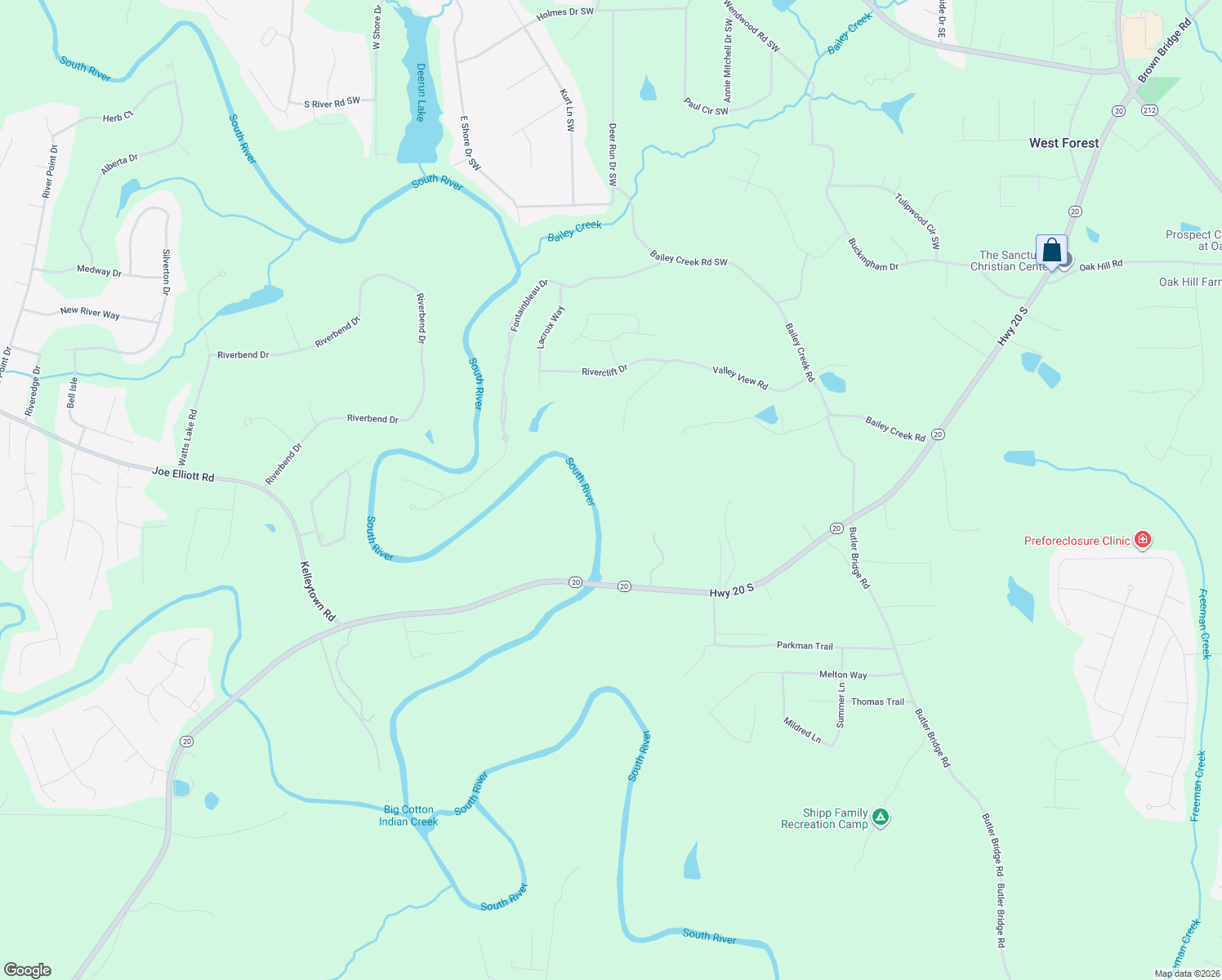 map of restaurants, bars, coffee shops, grocery stores, and more near 1771 Valley View Road in Covington