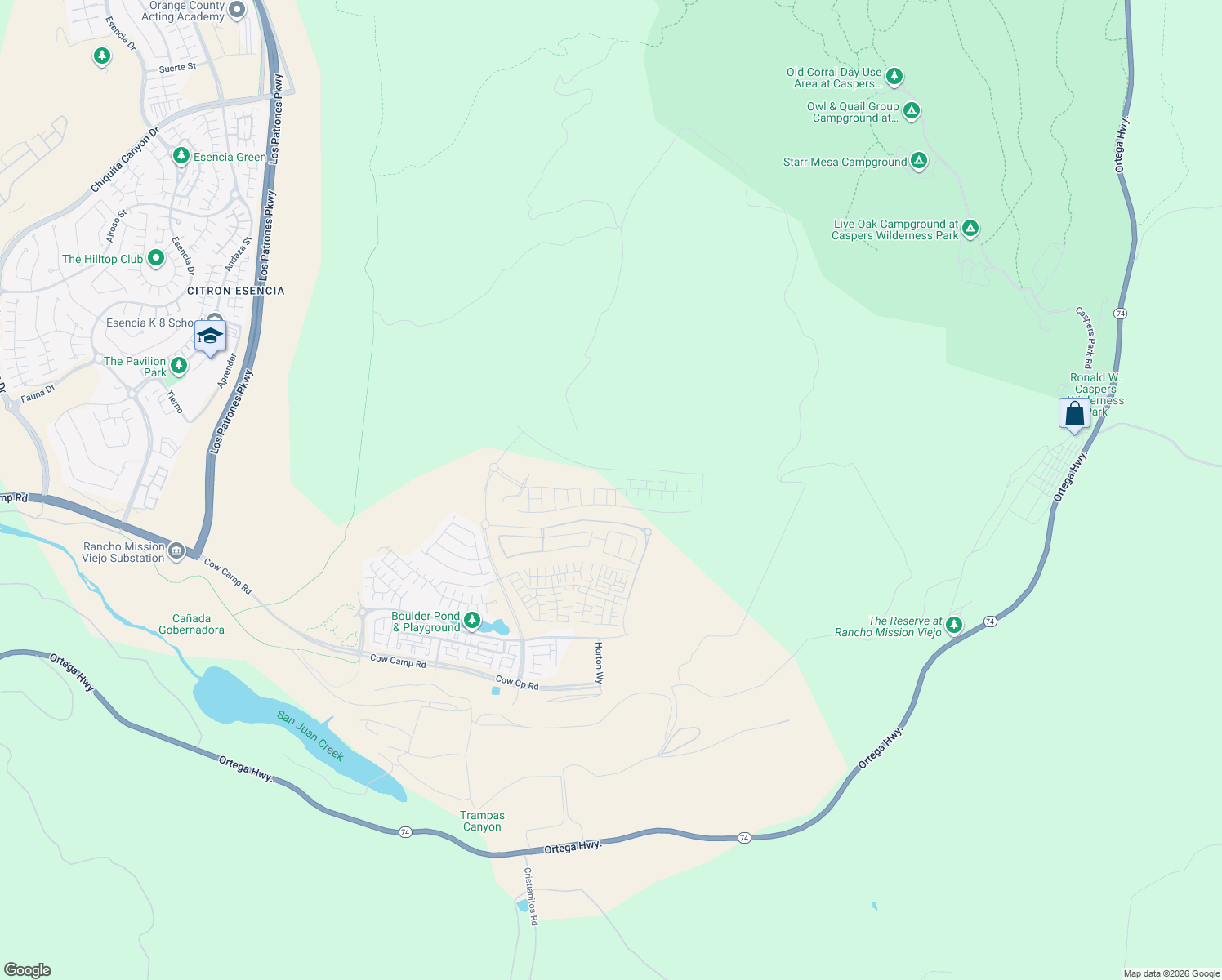 map of restaurants, bars, coffee shops, grocery stores, and more near 1343 Gavilan Ridge in Mission Viejo