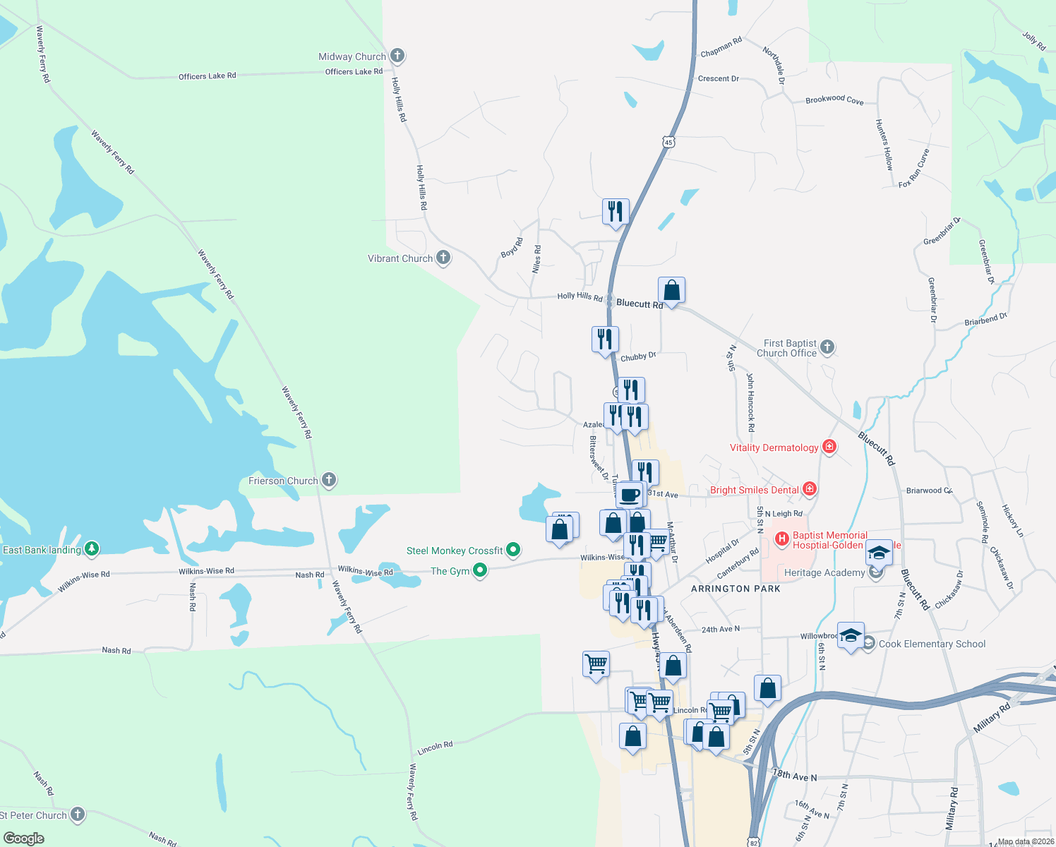 map of restaurants, bars, coffee shops, grocery stores, and more near 106 Jasmine Street in Columbus