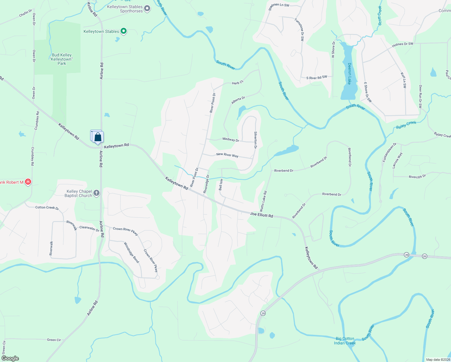 map of restaurants, bars, coffee shops, grocery stores, and more near 348 Bell Isle in McDonough