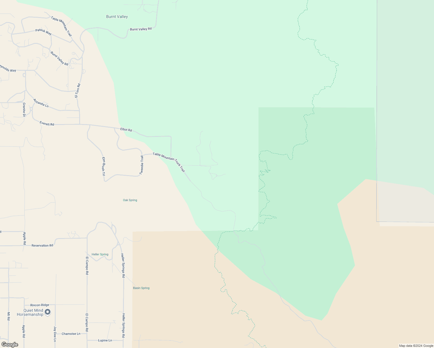 map of restaurants, bars, coffee shops, grocery stores, and more near Table Mountain Truck Trail in Anza