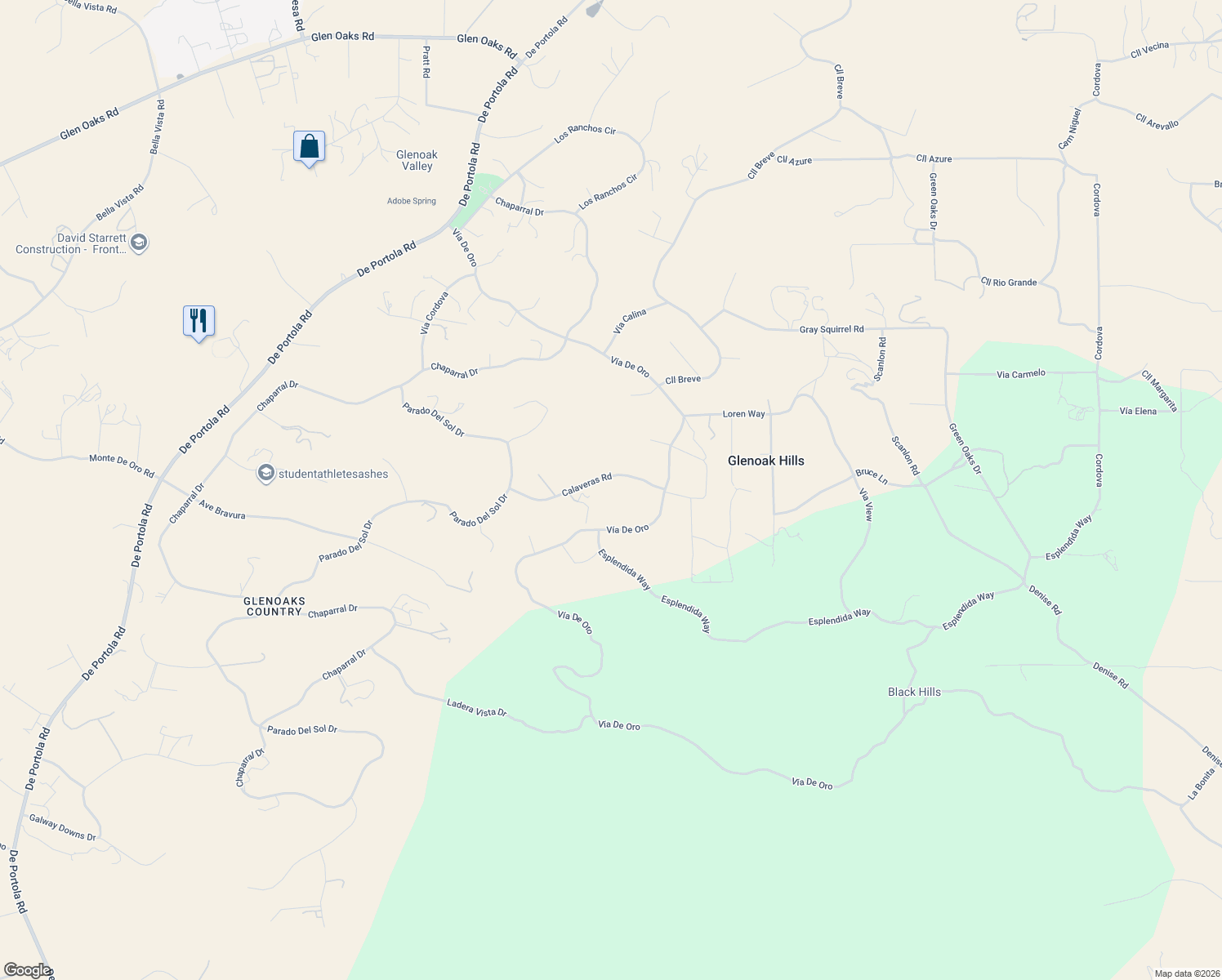 map of restaurants, bars, coffee shops, grocery stores, and more near 38475 Calaveras Road in Temecula