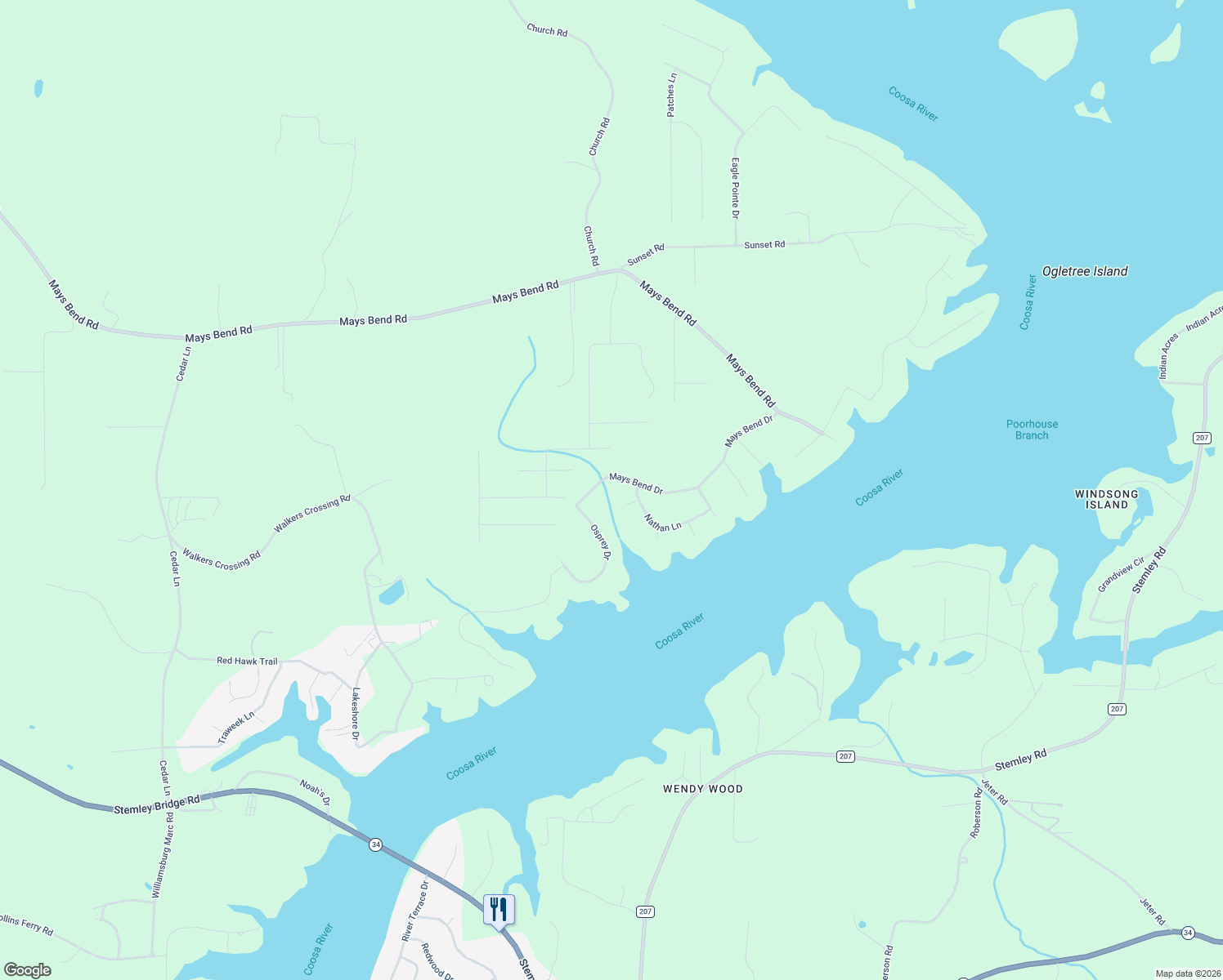map of restaurants, bars, coffee shops, grocery stores, and more near 50 Nathan Lane in Pell City