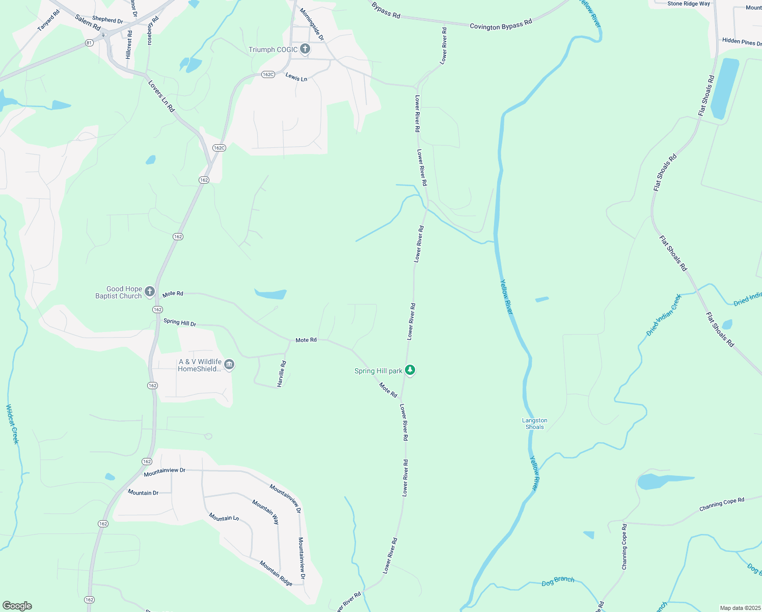 map of restaurants, bars, coffee shops, grocery stores, and more near 130 Whitehead Drive in Covington