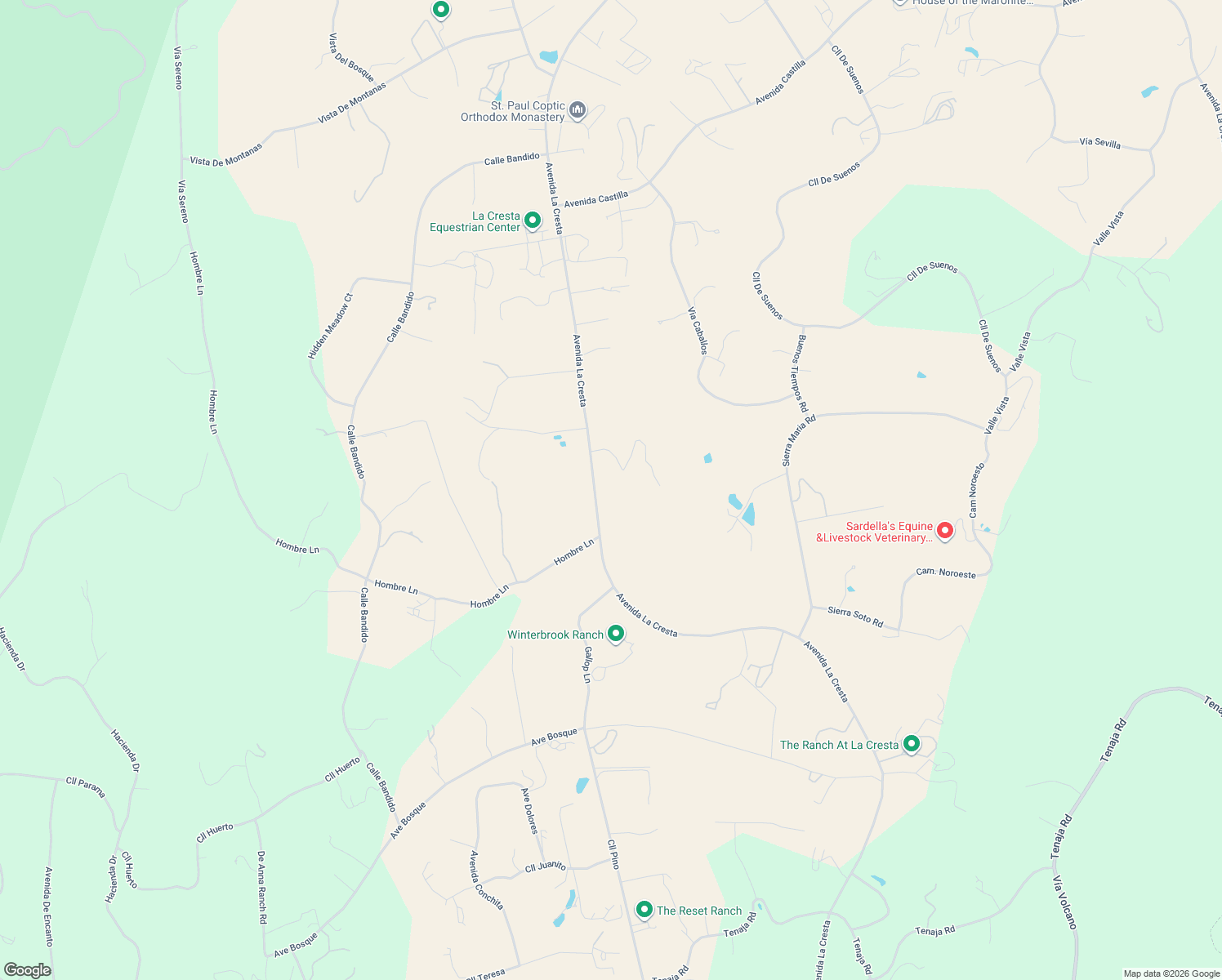 map of restaurants, bars, coffee shops, grocery stores, and more near 39948 Avenida La Cresta in Murrieta