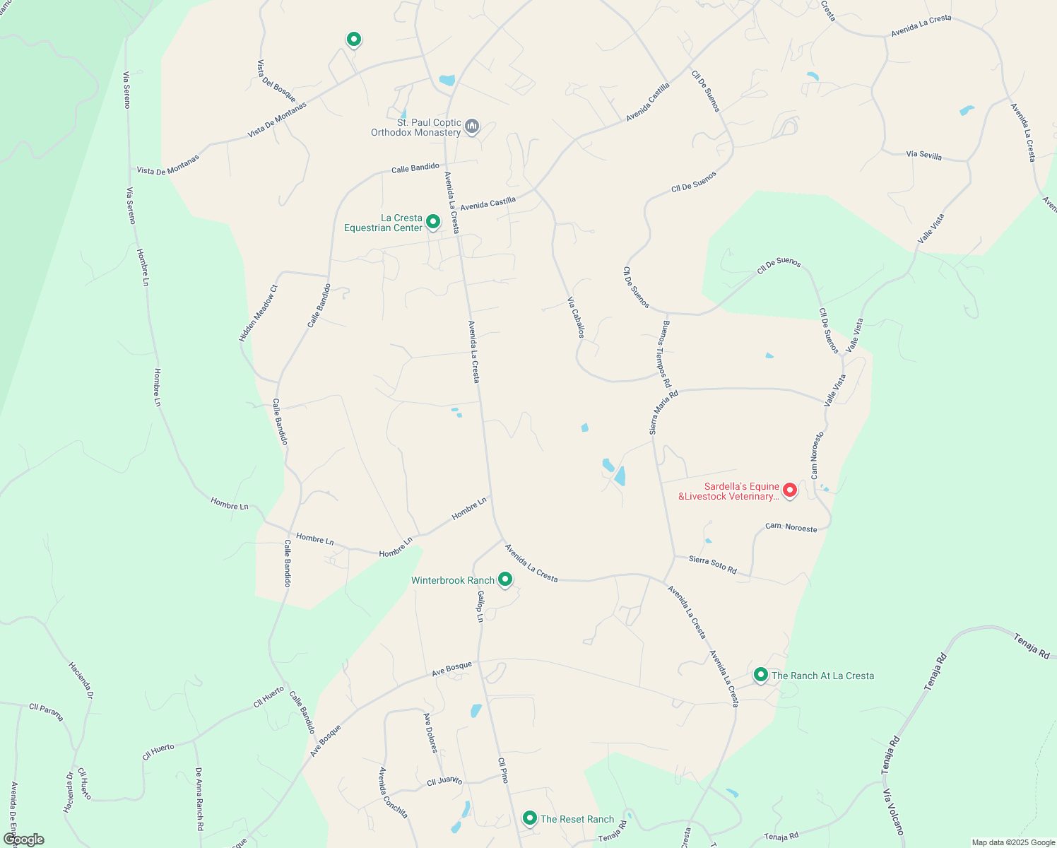 map of restaurants, bars, coffee shops, grocery stores, and more near Avenida La Cresta in Murrieta